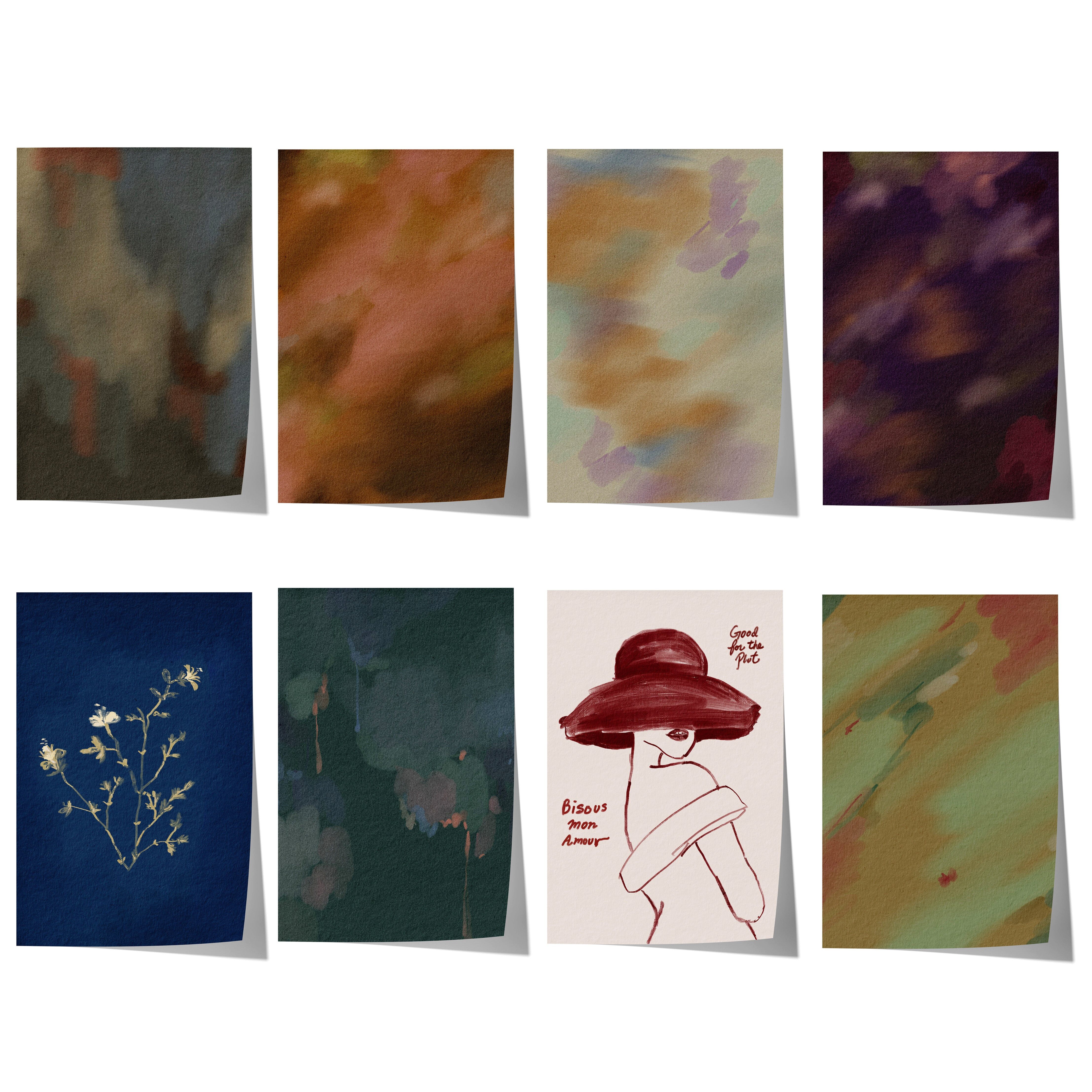 JUSTGOODMOOD Poster Wandbilder Wohnzimmer Abstrakte Kunst Fashion Moderne Bilder ohne Rahm, F (1 St)