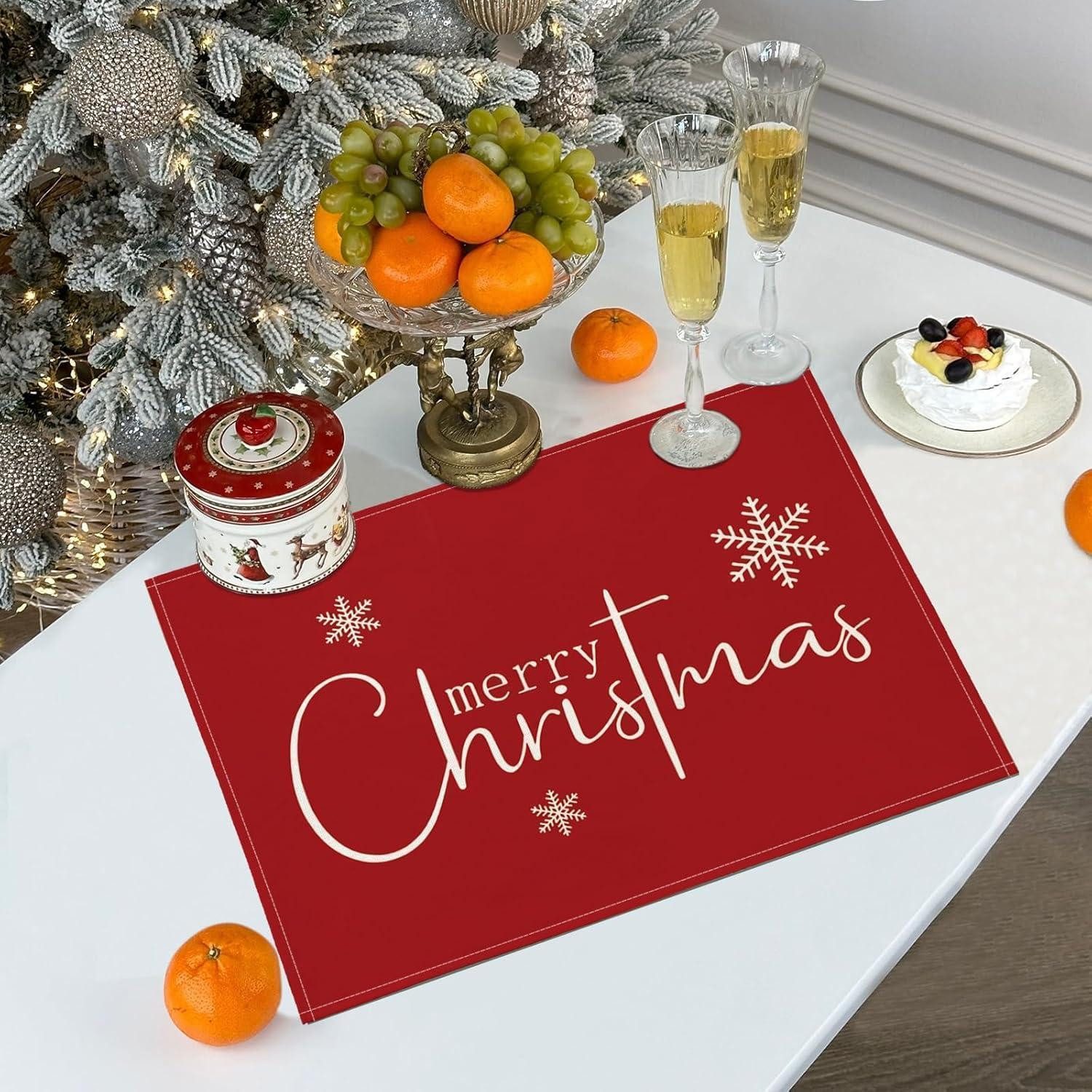 LuxusKollektion Dekohänger Platzset Weihnachten 4er Set Tischsets Abwaschba günstig online kaufen