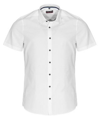 MARVELIS Kurzarmhemd Kurzarmhemd - Body Fit - Einfarbig - Weiß