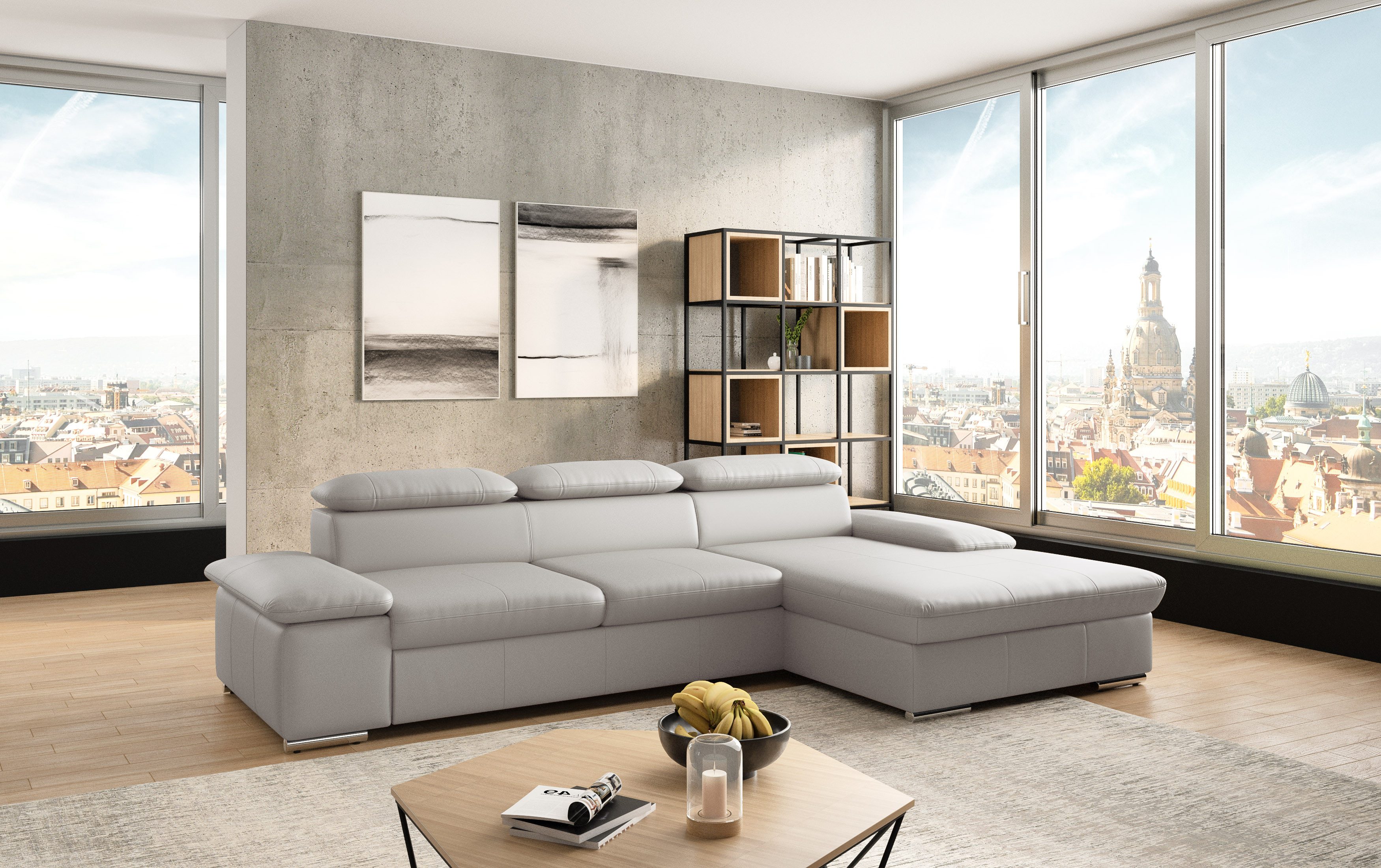 sit&more Ecksofa Valantine L-Form, B: 286 cm, mit Arm- & Kopfteilverstellung, optional mit Bettfunktion