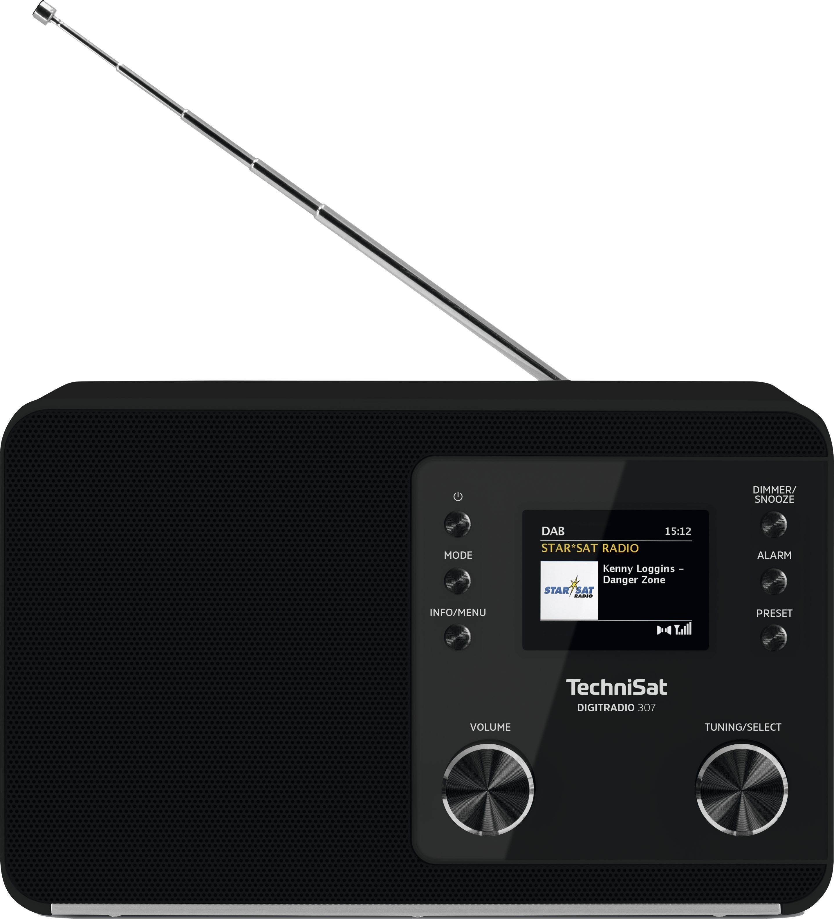 TechniSat Digitradio 307 (DAB), Monolautsprecher, Digitalradio Aux-Eingang, (Digitalradio RDS, UKW W Kopfhöreranschluss mit 5 W), (DAB) (RMS) 5