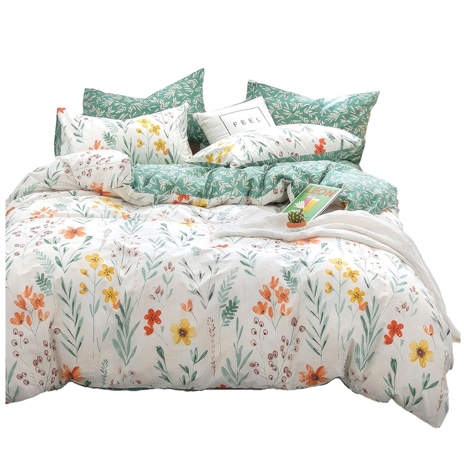 Kaket Wendebettwäsche Blumenbettwäsche mit Reißverschluss – 50 x 75 cm Kiss günstig online kaufen