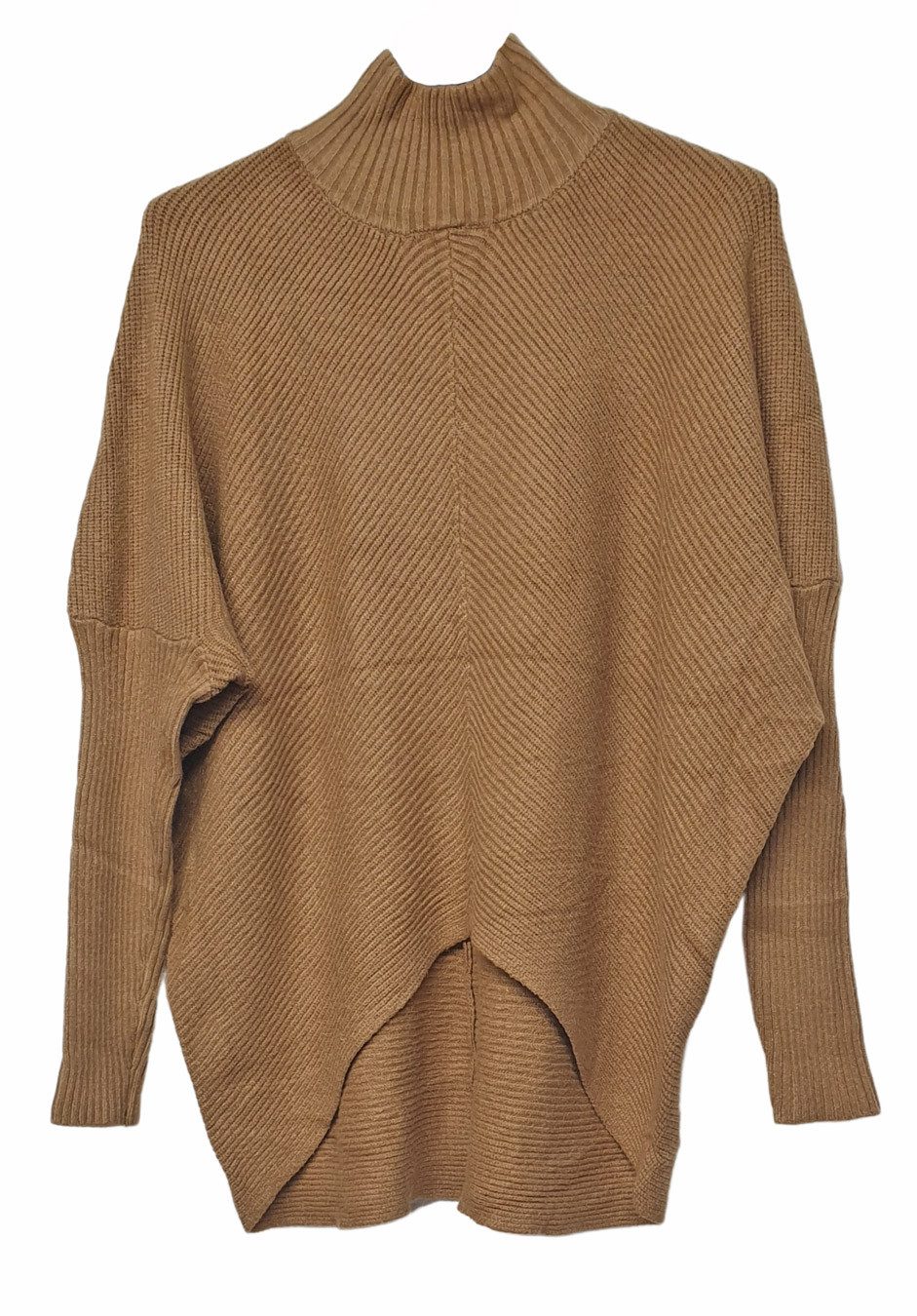 Longpullover Pullover asymmetrischer Schnitt vorne kürzer hinten länger