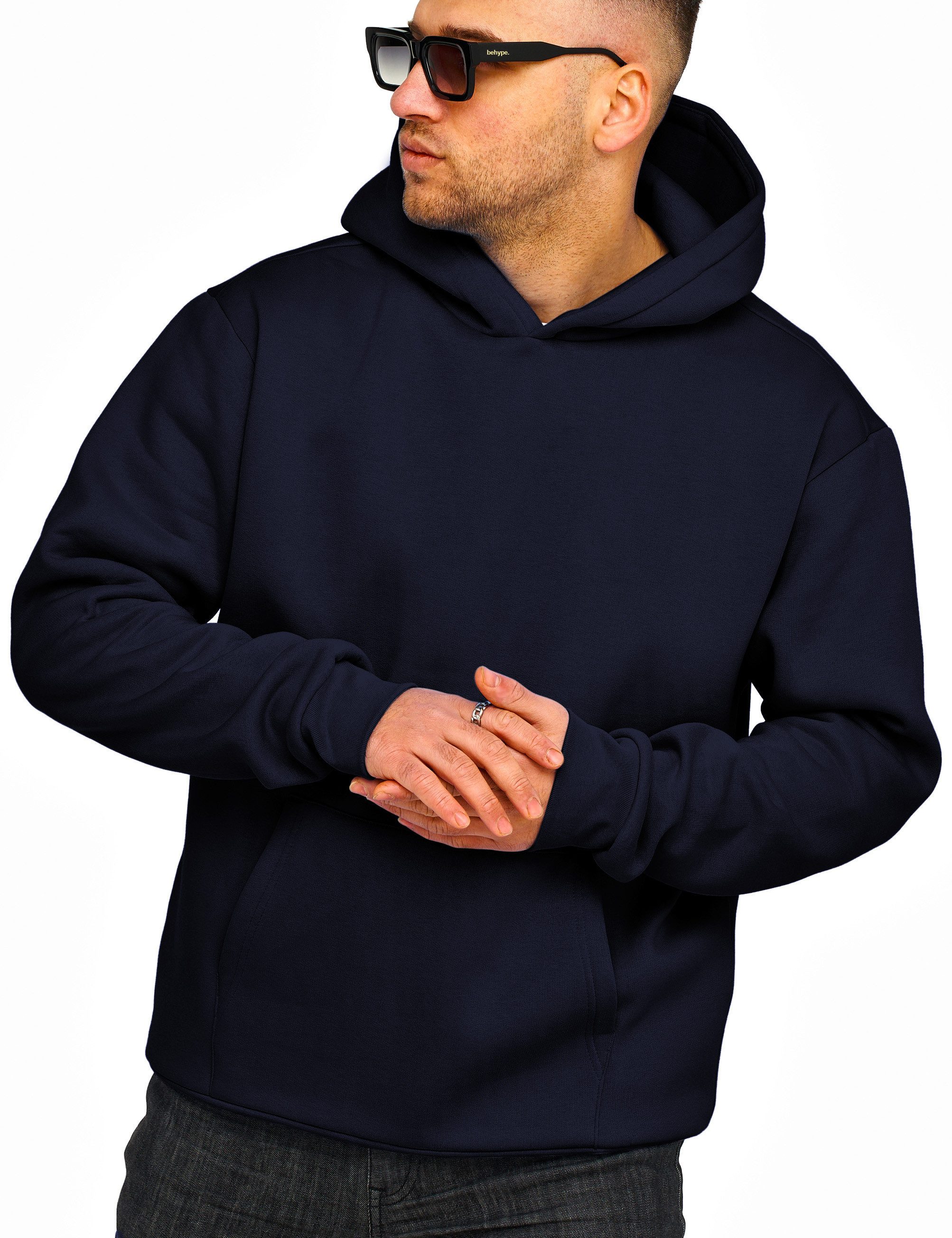 DAILY COTTON Hoodie im Oversize Schnitt Unifarben - Kapuzenpullover Loose-F günstig online kaufen
