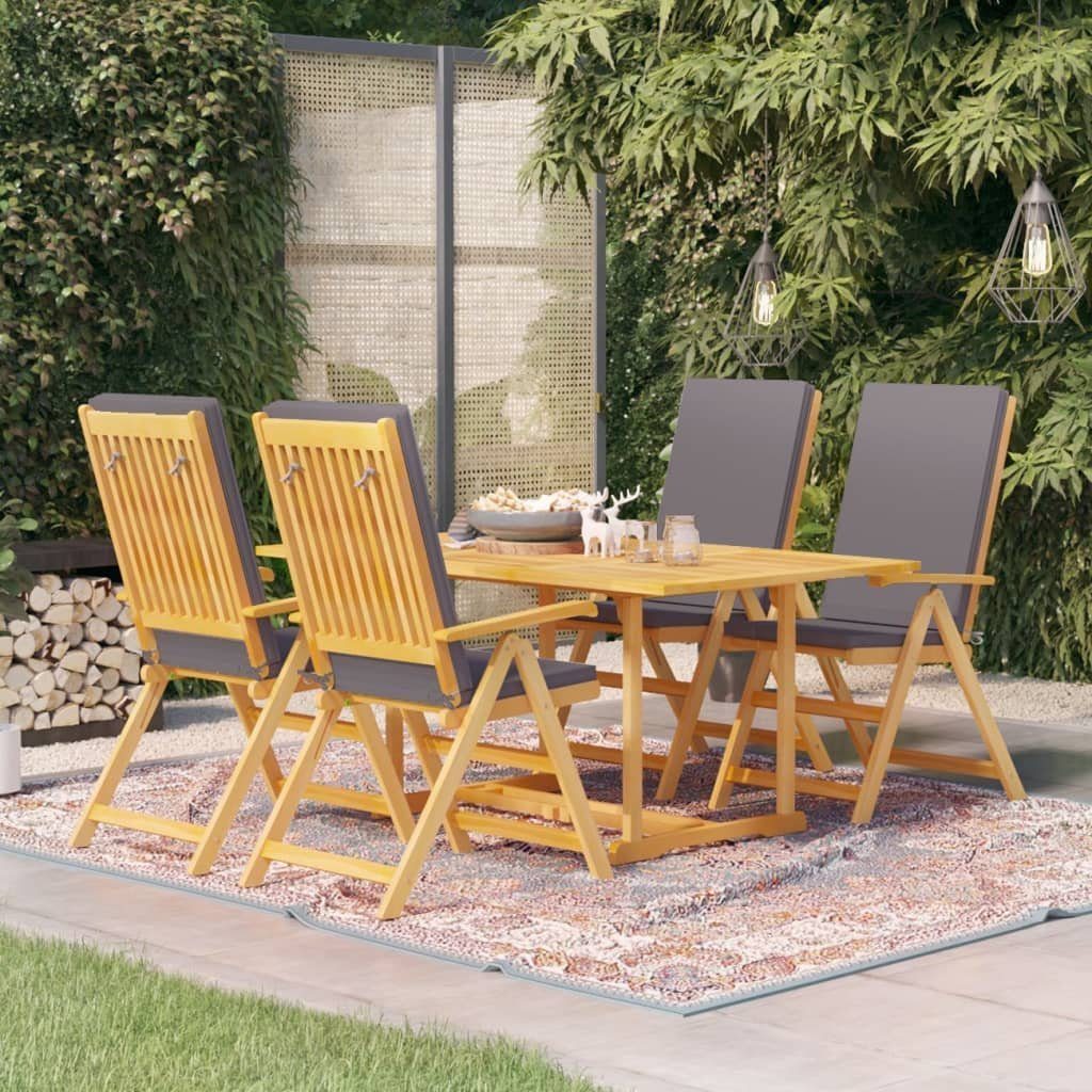 vidaXL GartenEssgruppe »5tlg. GartenEssgruppe mit Grauen Kissen