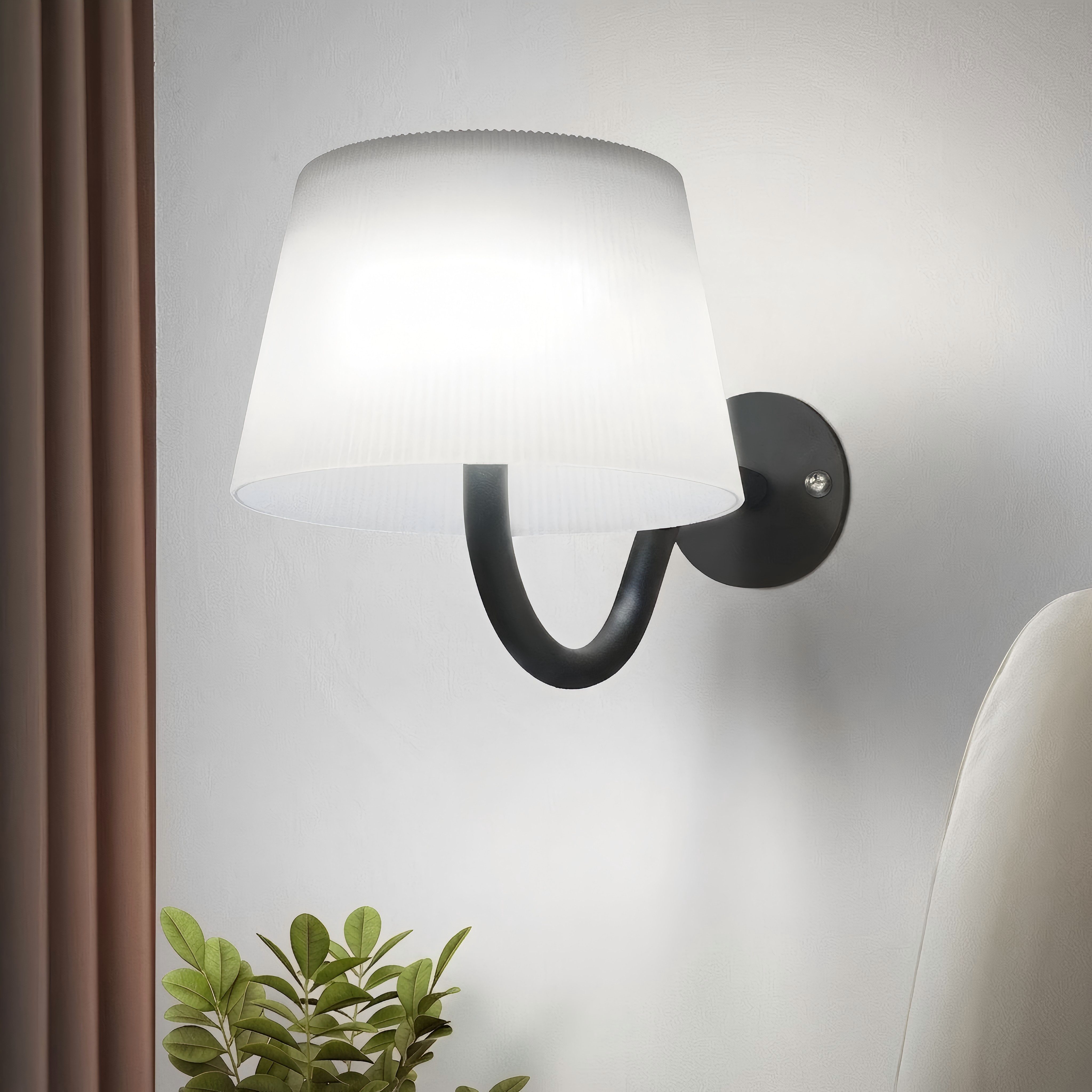 ZMH Wandleuchte 1ER/2ER Dimmbar LED Leselampe mit Schalter Schwarz, Wandleuchte Innen Wandlampe Akku