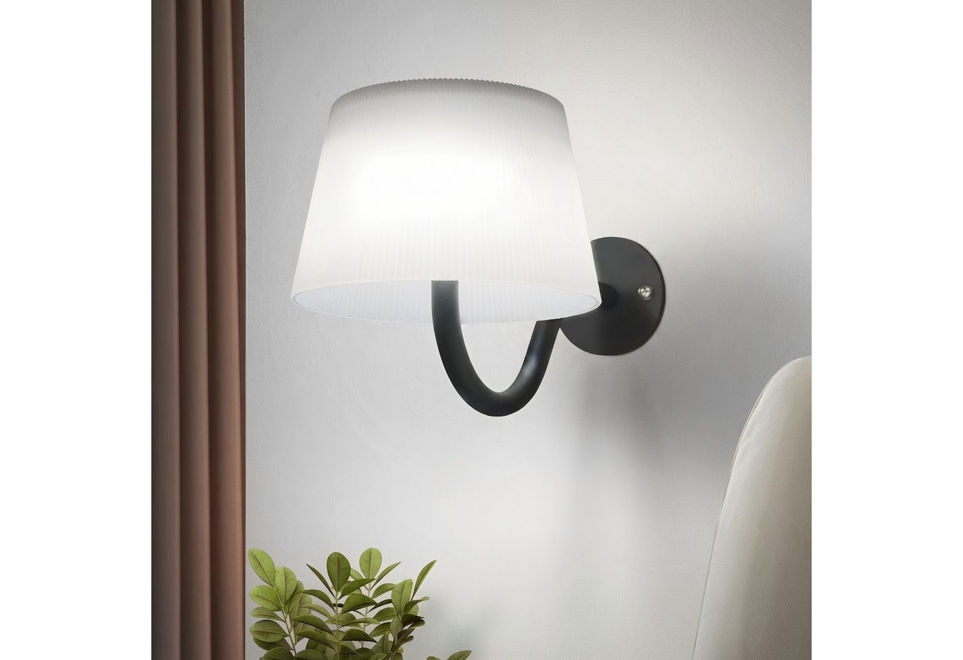 ZMH Wandleuchte 1ER/2ER Dimmbar LED Leselampe Touch-Bedienung Schwarz, 4W, drei Lichtfarben, gleichmäßige Lichtverteilung