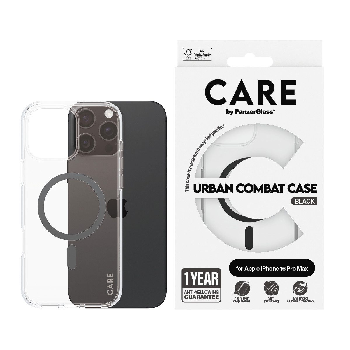 CARE by PanzerGlass Handyhülle Urban Combat Case mit MagSafe für Apple iPhone 16 Pro Max, Backcover, Schutzhülle, Handyschutzhülle, Case, Schutzcase, stoßfest