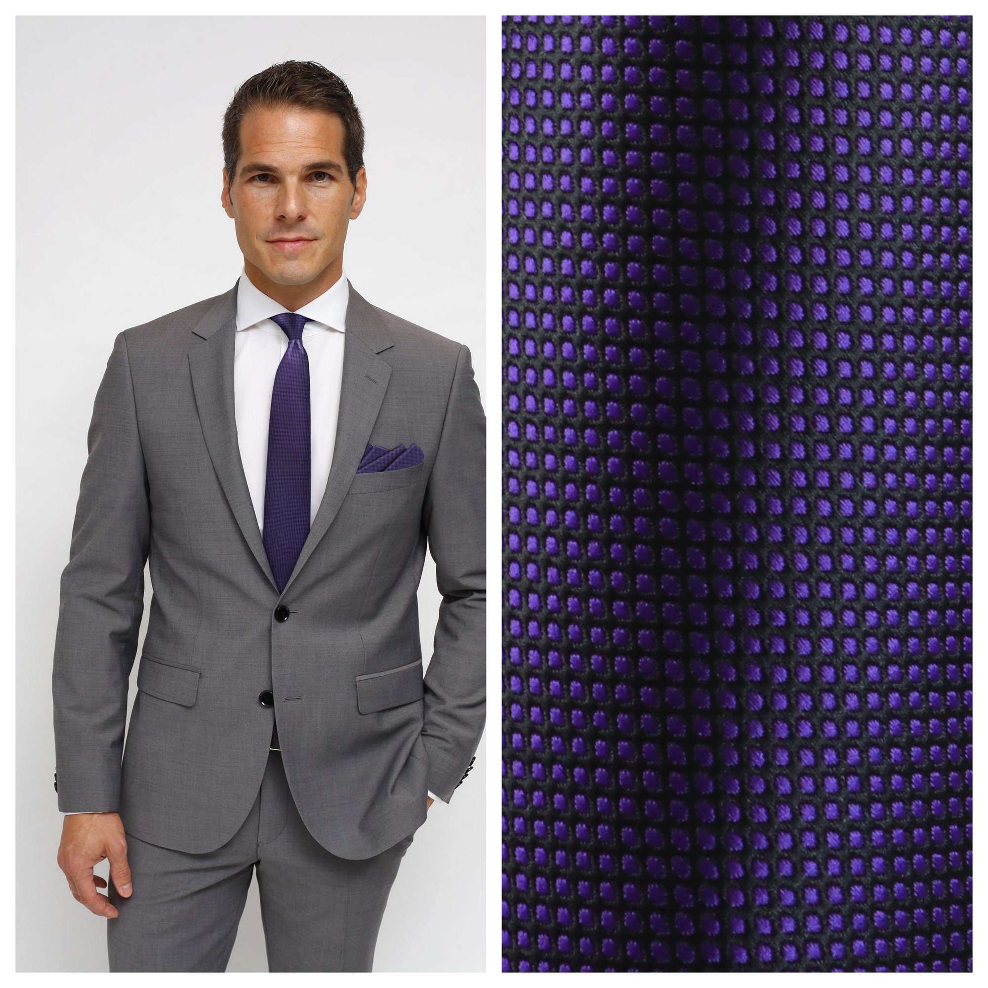 Mauve Blau-Violett Krawattenset, (Set, Schmal, 3-St., Punkte, Aubergine Schwarz Kariert, Purpurviolett Tupfen, Grid Tuch Purple Hochzeitskrawatte mit Dots, Karo Business Struktur, Pflaume Krawatte Herren-Schlips Manschettenknöpfe) Einstecktuch, Gepunktet, Lila GASSANI Bordeaux-Violett Seide-Touch Festlich