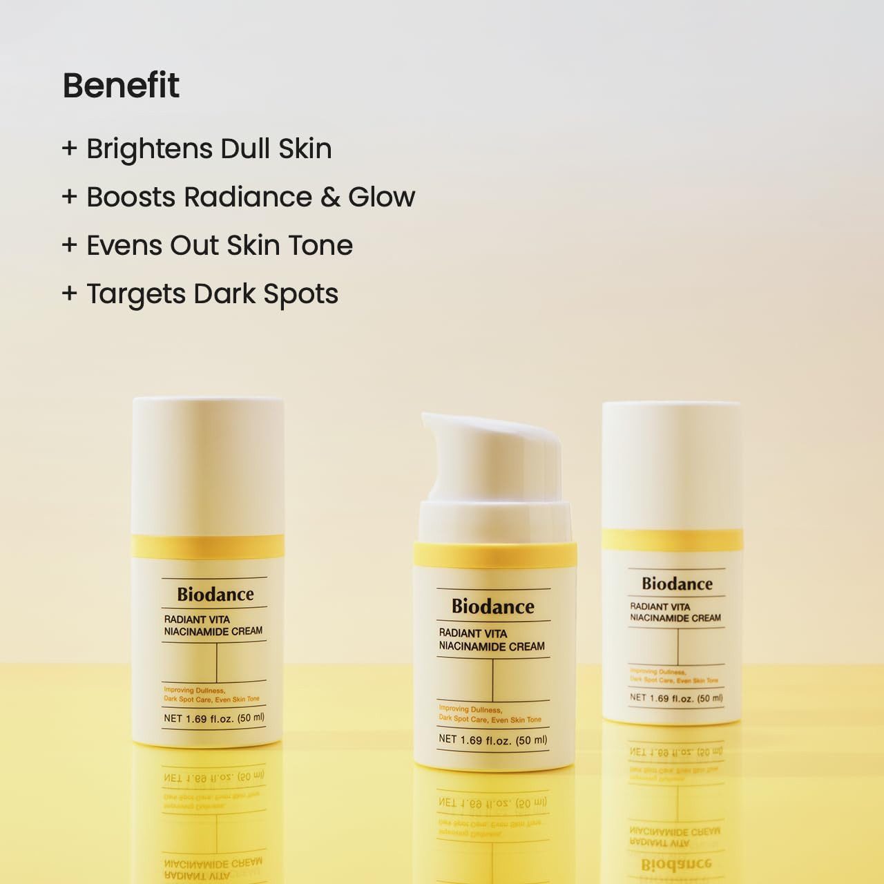 Biodance Tagescreme Radiant Vita Niacinamide Cream 50ml – Niacinamid Gesichtscreme für Glow & Feuchtigkeit – Dark Spot Correcting Moisturizer –, Korean Skin Care für ebenmäßigen Hautton