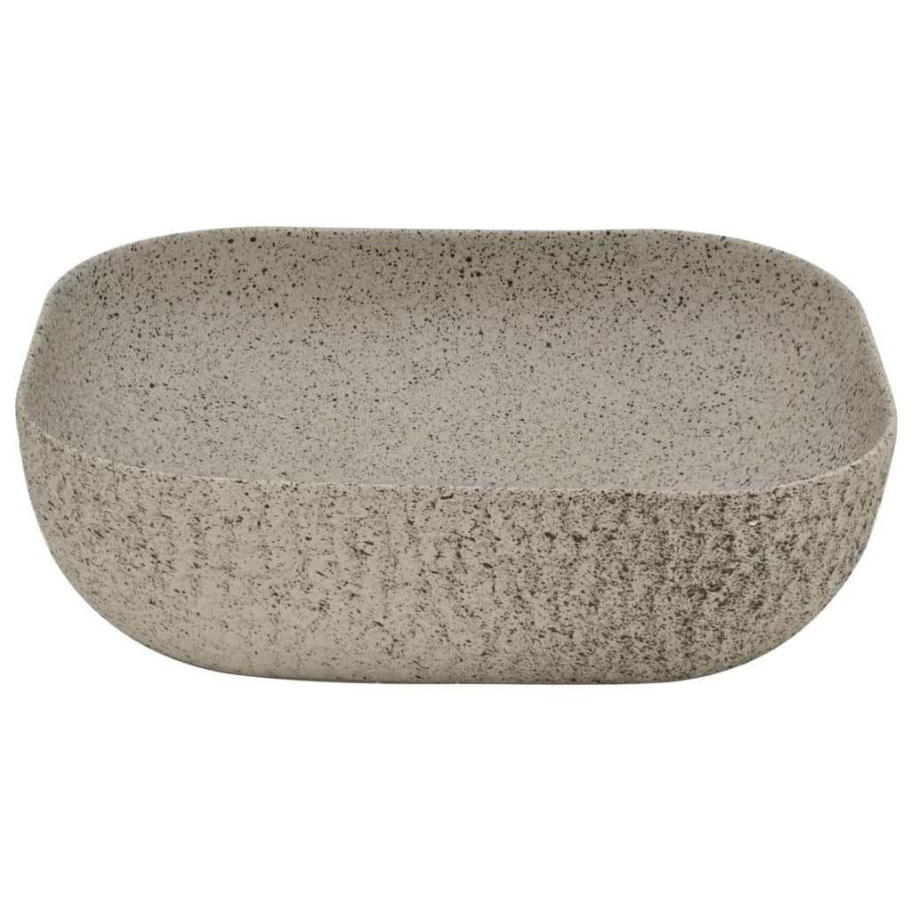 vidaXL Waschbecken 48 x 375 x 135 cm Waschbecken Badezimmer Aufsatzwaschbecken Grau Recht