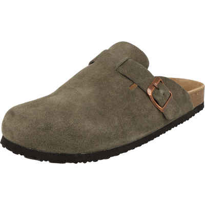 TOM TAILOR Herren 7480480002 Leder Komfort Clog Hausschuhe Pantolette verstellbar, gepolstert