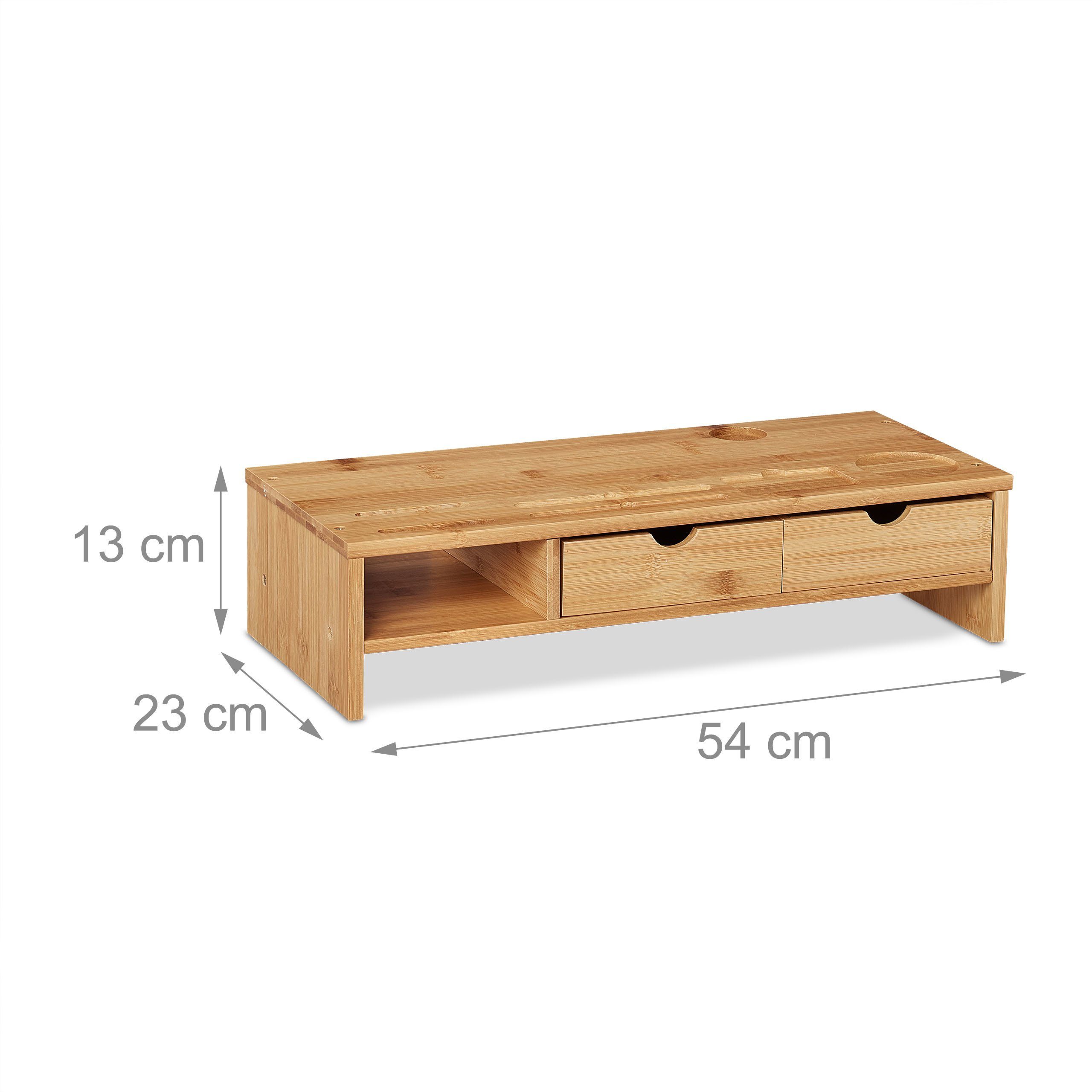 relaxdays Monitorständer aus Bambus, (bis 24.4 Zoll, 1-tlg) – Bild 4 von 5
