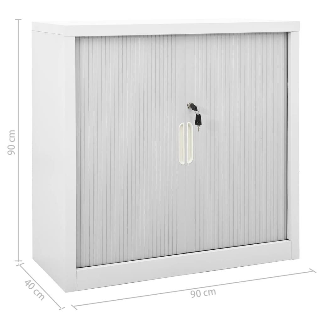 vidaXL Fächerschrank Schiebetürenschrank Grau 90x40x90 cm Stahl (1-St)