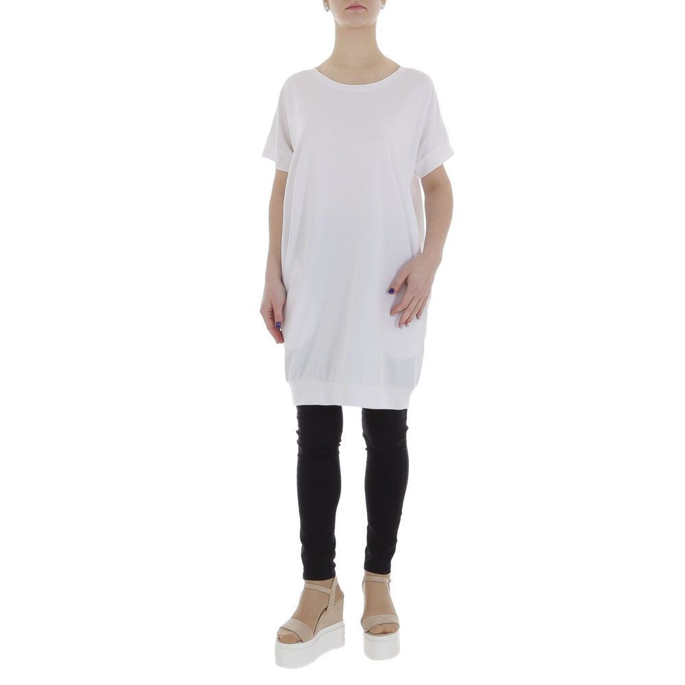 Ital-Design Tunikashirt Damen Freizeit (85987300) Stretch Top & Shirt in Weiß