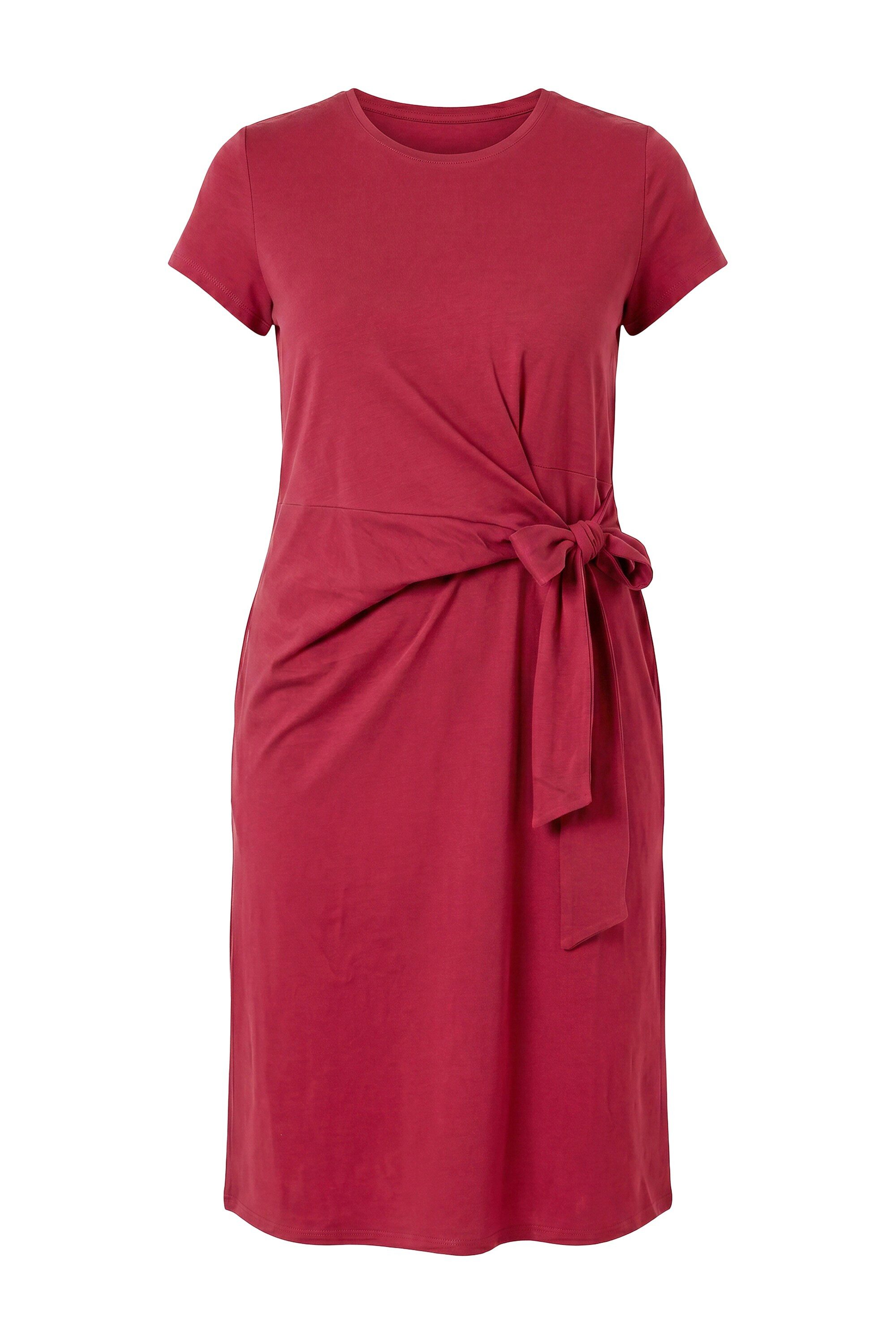 Studio Untold Midikleid Midi-Jerseykleid A-Line Drapierung mit Bindeband