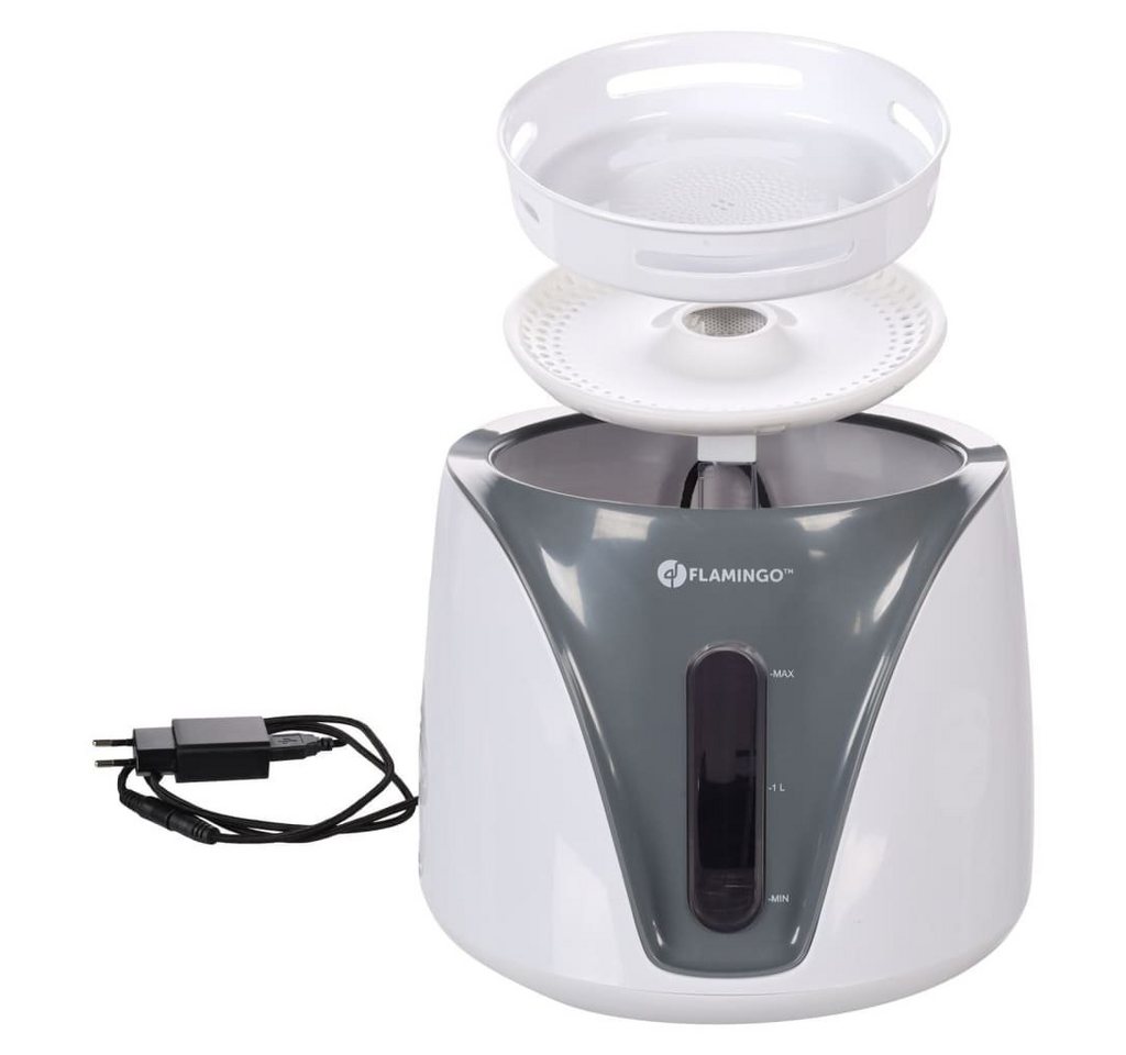 Thumbnail - Flamingo Futterspender Wasserspender für Haustiere Automatisch Adriana 2 L Grau