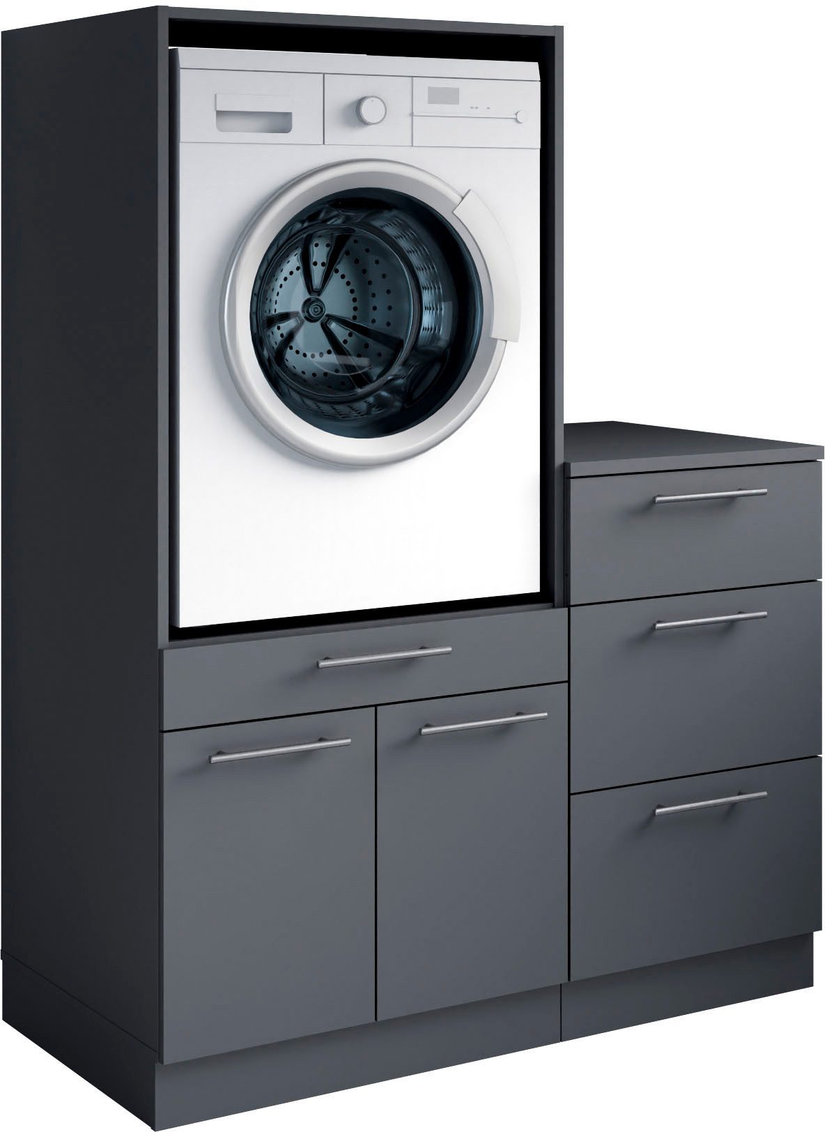 Laundreezy Mehrzweckschrank-Set Laundreezy, 2-tlg. Mehrzweckschrank-Set B/H/T 118/162/68 cm, (2-St), Breite 118 cm, Soft-Close-Funktion für Türen