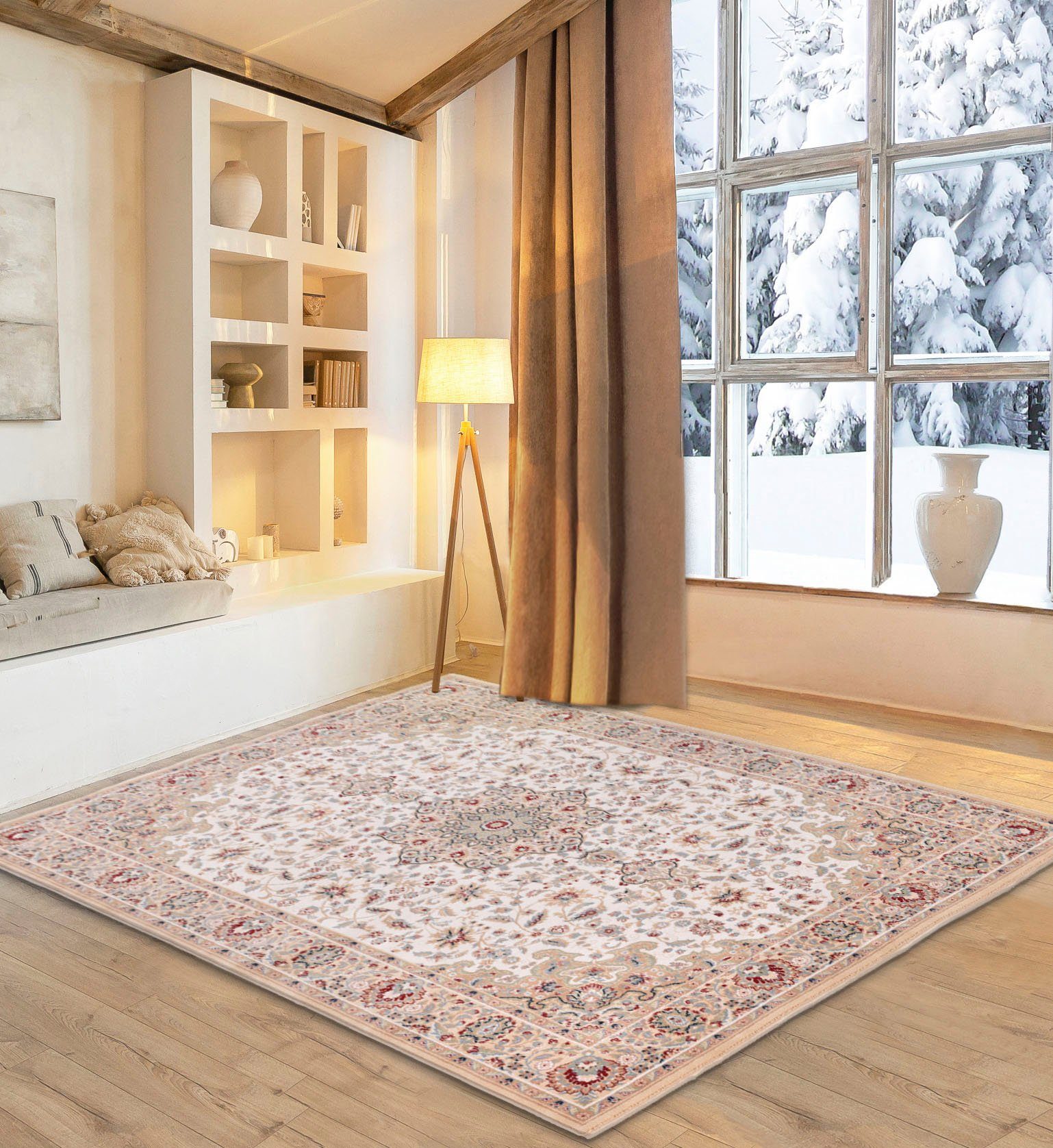 OTTO home Wollteppich Oriental D1, rechteckig, Höhe: 10 mm, reine Wolle, Orient-Optik, Wohnzimmer
