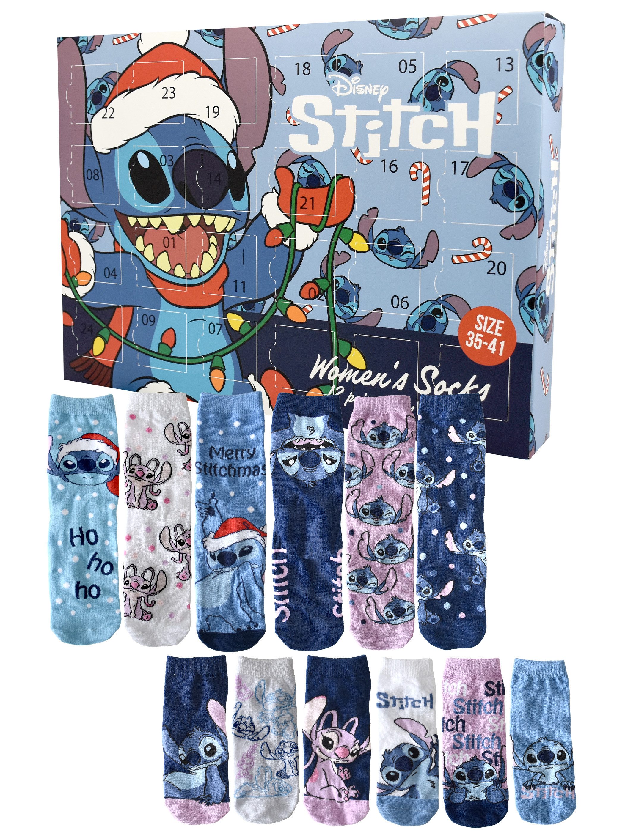 United Labels® Календари Disney Lilo & Stitch Socken Календари mit 12 Paar