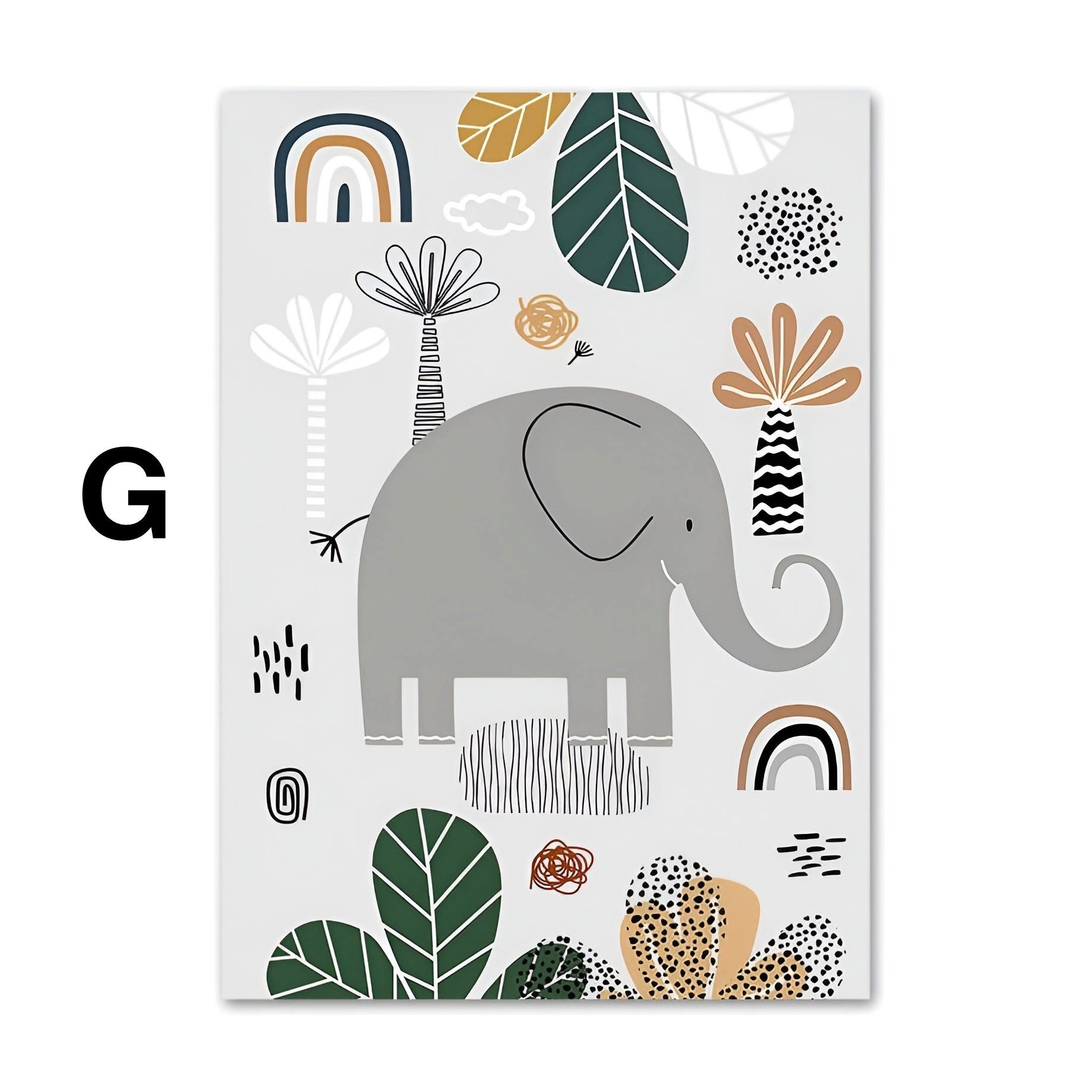 JUSTGOODMOOD Poster Kinderzimmer Tiere Dschungel Wald Name Personalisiert Kinderzimmer Bil, G (1 St)