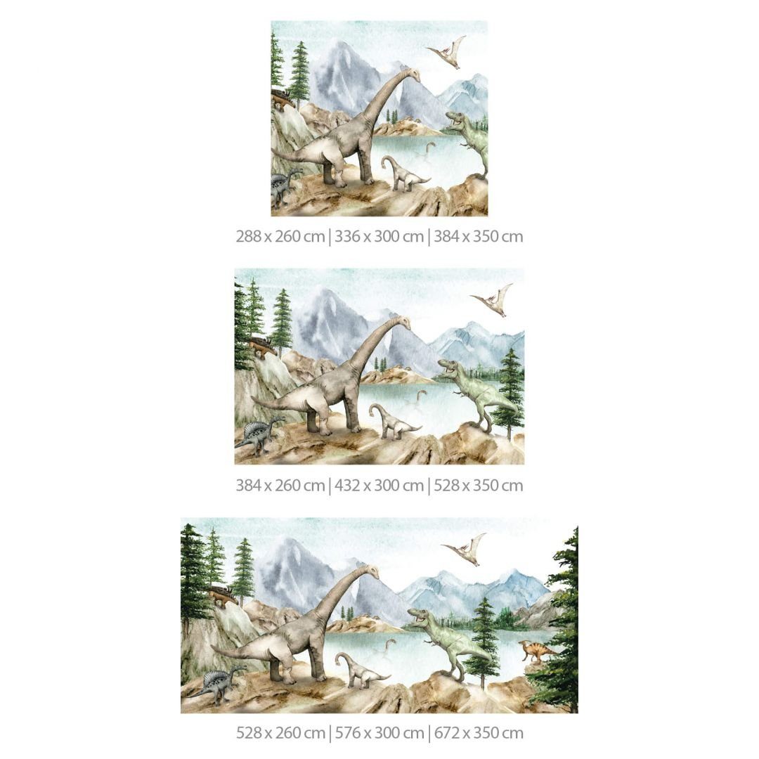 K&L Wall Art Fototapete Baby Kinderzimmer Dinosaurier T-Rex Dinos Steinzeit Vliestapete, große XXL Motivtapete
