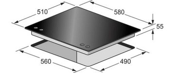 Kaiser Küchengeräte Gasherd-Set EH 6306 RS + KCG 6380/5, Einbaubackofen, schwarzes Glas,79L 15 Fkt. + Gaskochfeld 60cm