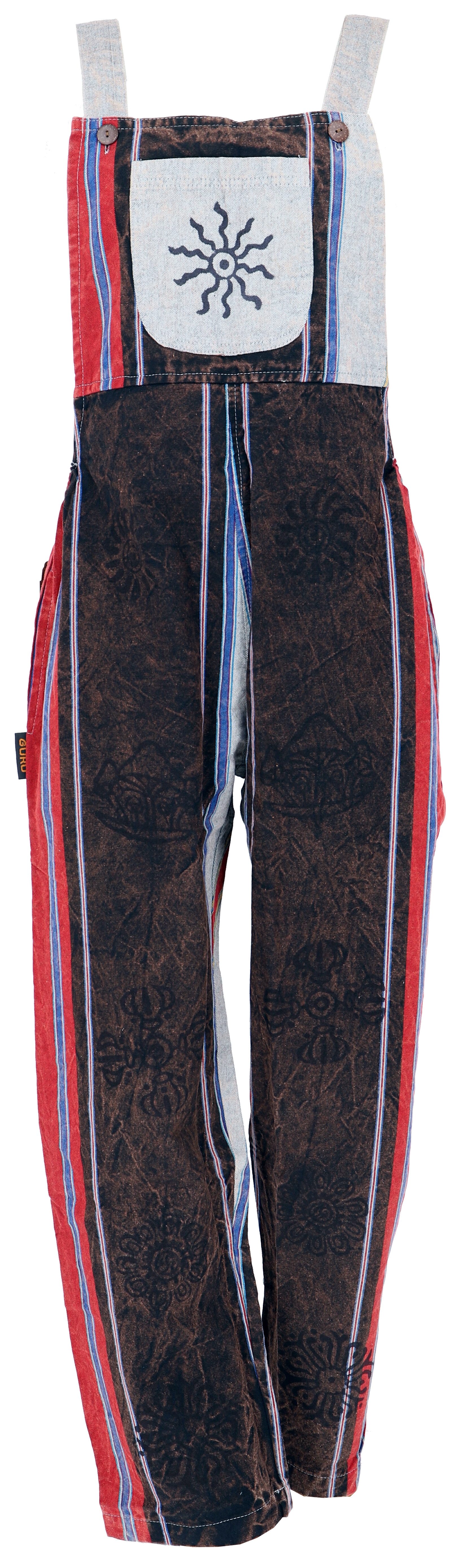 Guru-Shop Relaxhose Latzhose, Ethno Style Boho oversize Einteiler,.. alternative Bekleidung