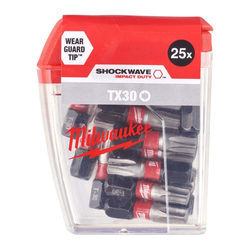 Milwaukee Bohrer- und Bitset Milwaukee Schrauberbit SHOCKWAVE TX30 / 25mm - 25er Pack