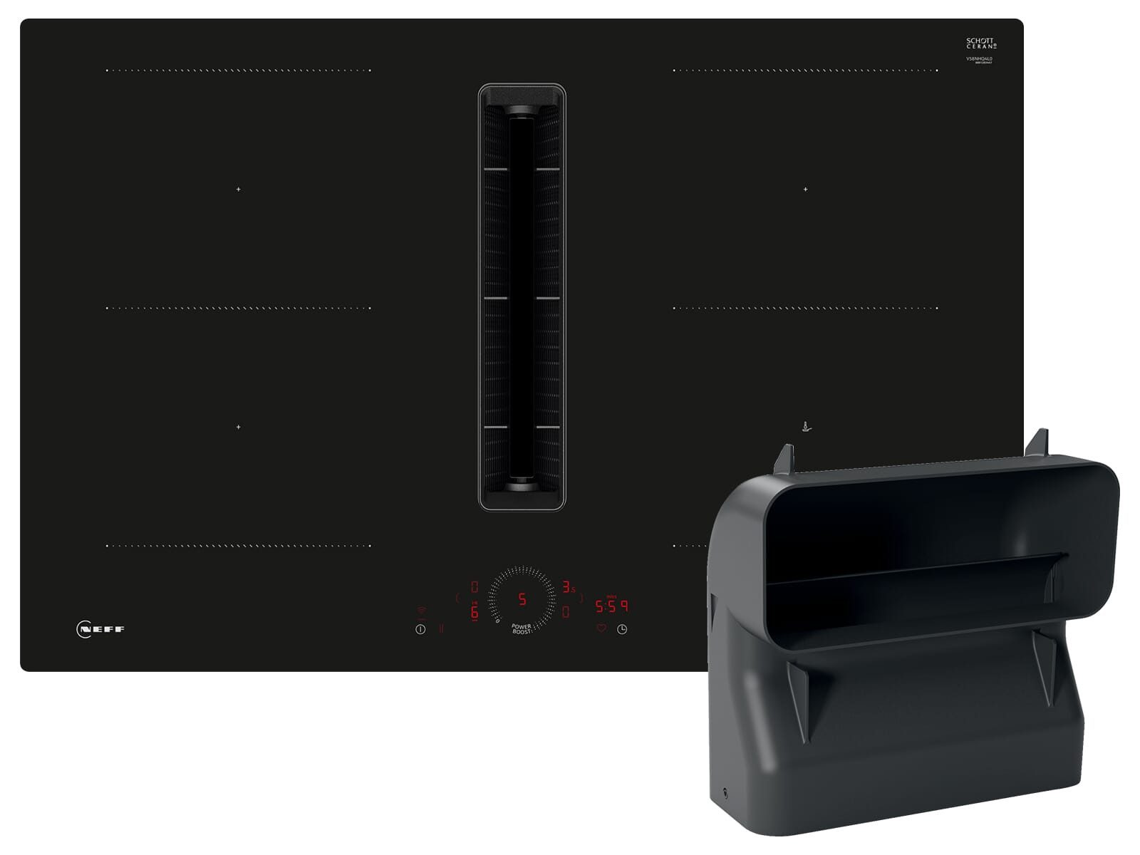 NEFF Kochfeld mit Dunstabzug V58NHQGA6, TouchControl-Bedienung