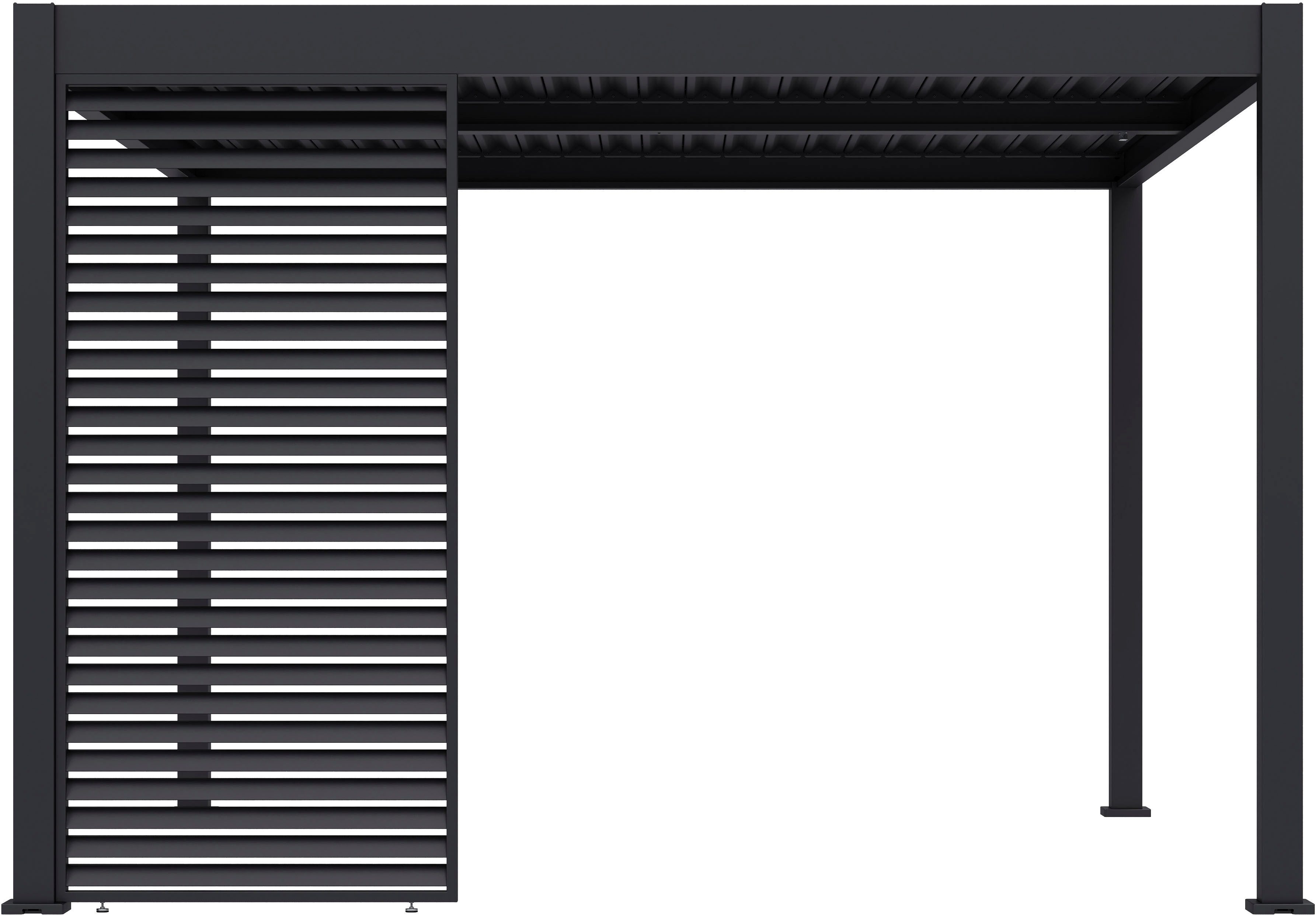 Paragon Pavillonseitenteil Lamellen Sichtschutz für Pergola Grand Tuscan 12 Grau, 114x234 cm