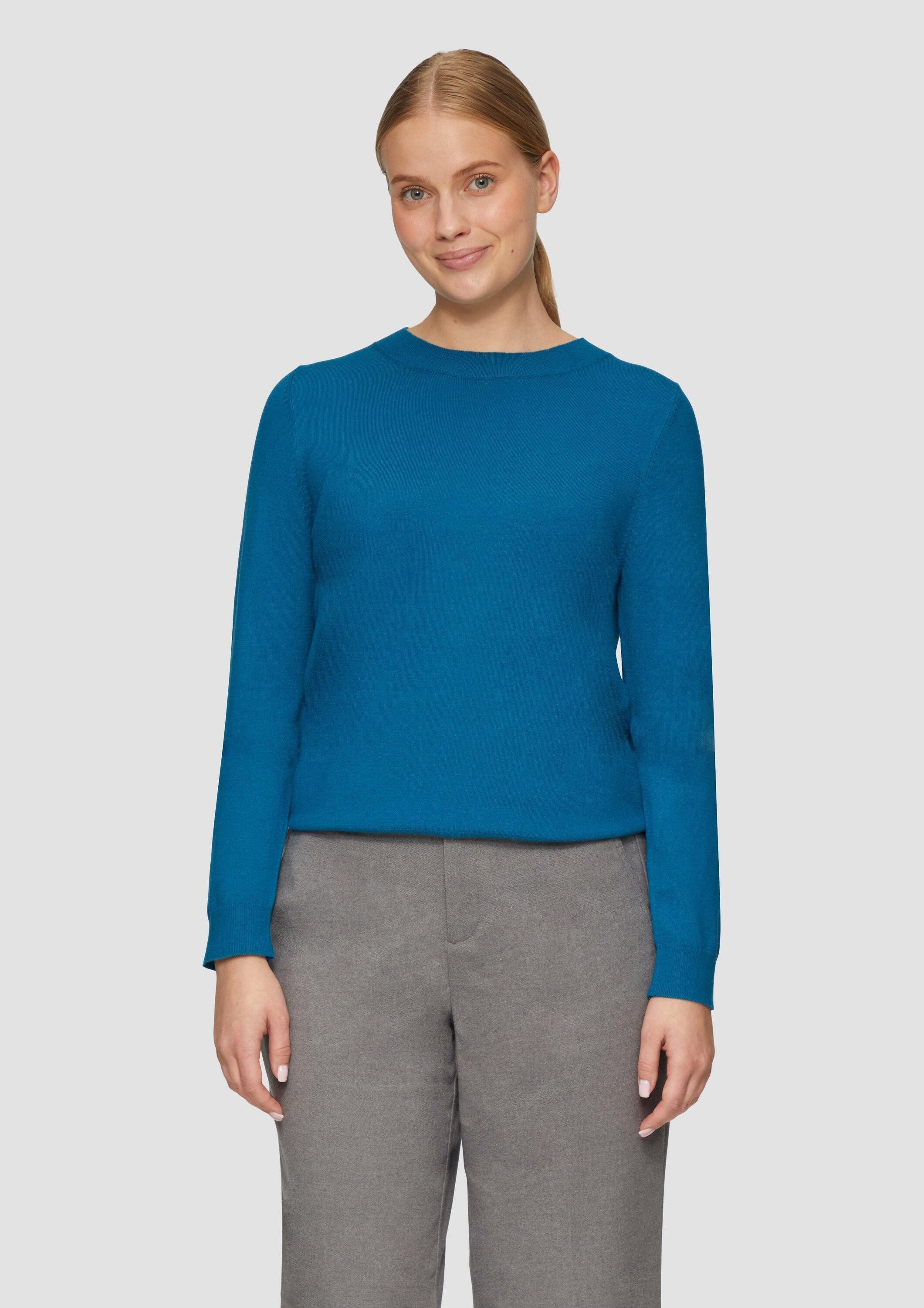 s.Oliver Longpullover Strickpullover Strickpullover aus Viskosemix günstig online kaufen