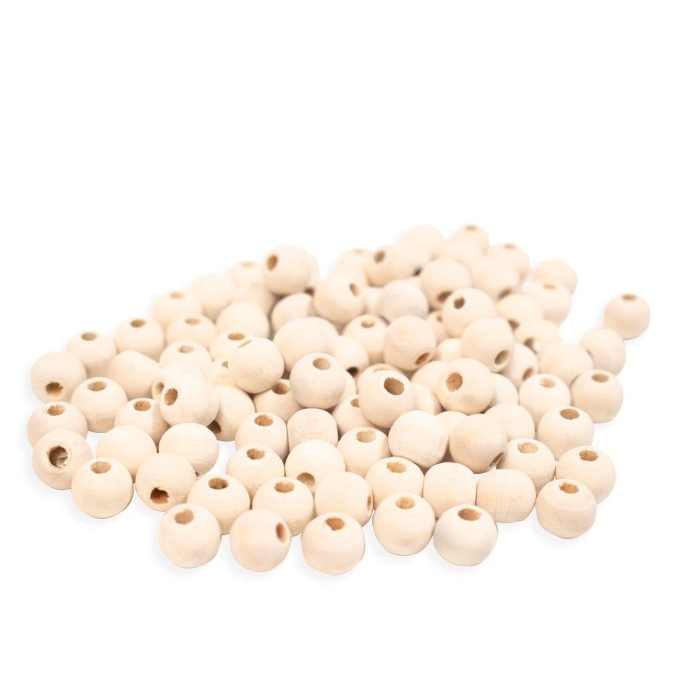 Playbox Bastelperlen Playbox Holzperlen 100 Stk Ø 10 mm