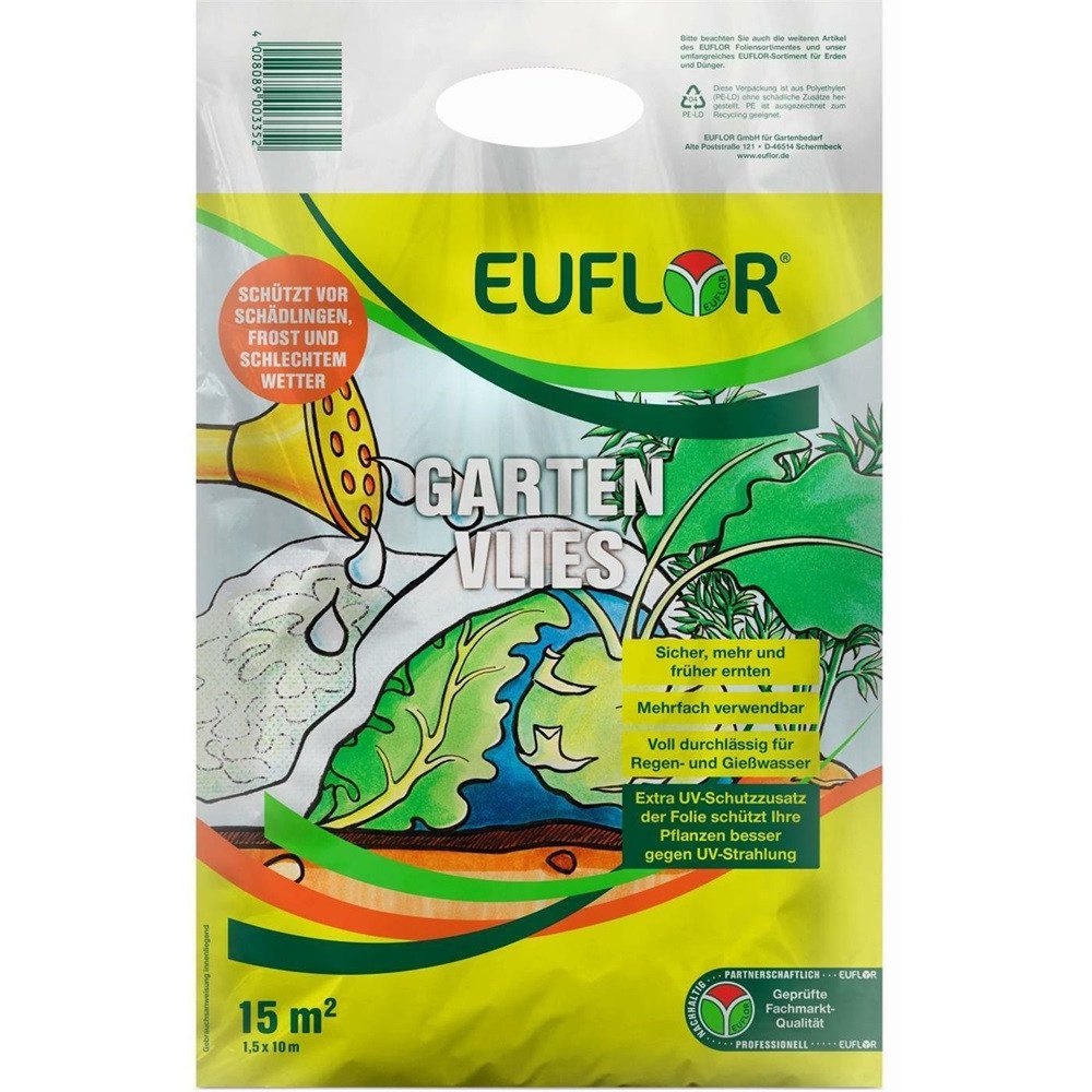 Euflor Gartenvlies Euflor Garten Vlies 1,5x10m 15m² Schädlingsschutz