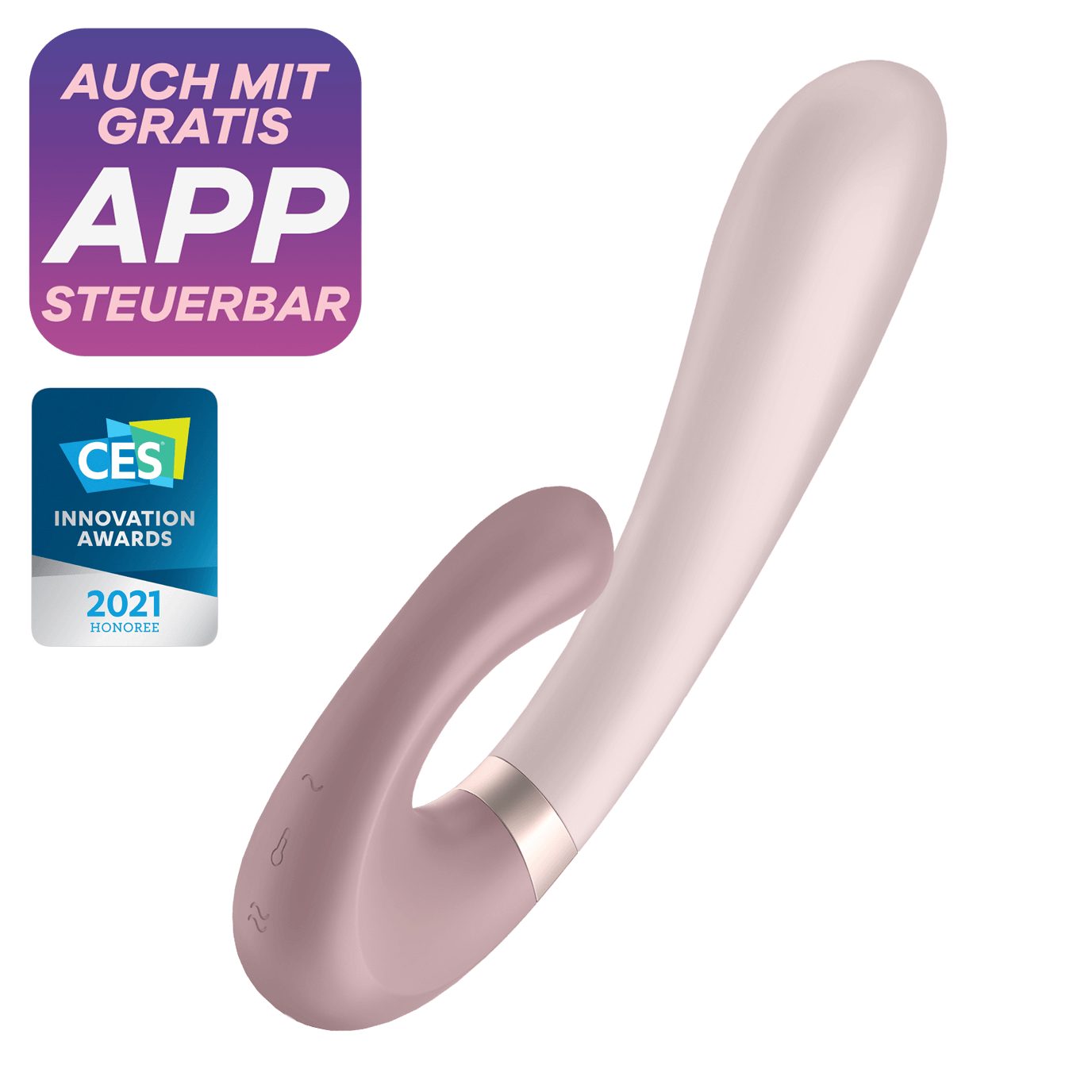 Klitoris-Stimulator Satisfyer Rabbit, "Heat Wave Wärmefunktion Connect Violett Bluetooth, Satisfyer App",