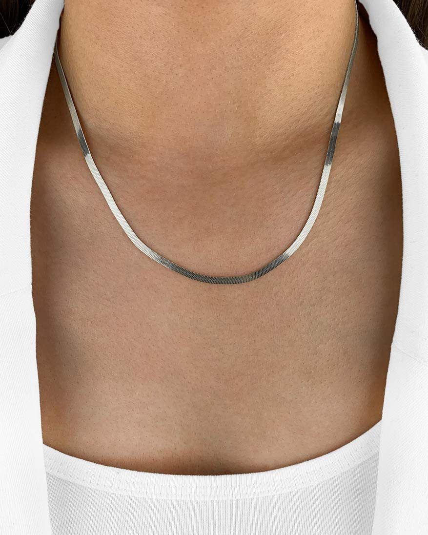 DANIEL CLIFFORD Schlangenkette 'Janine' Damen Halskette Silber 925 Snake-Chain 2,0 mm (inkl. Verpackung), größenverstellbare Silberkette perfekt für Layering-Look