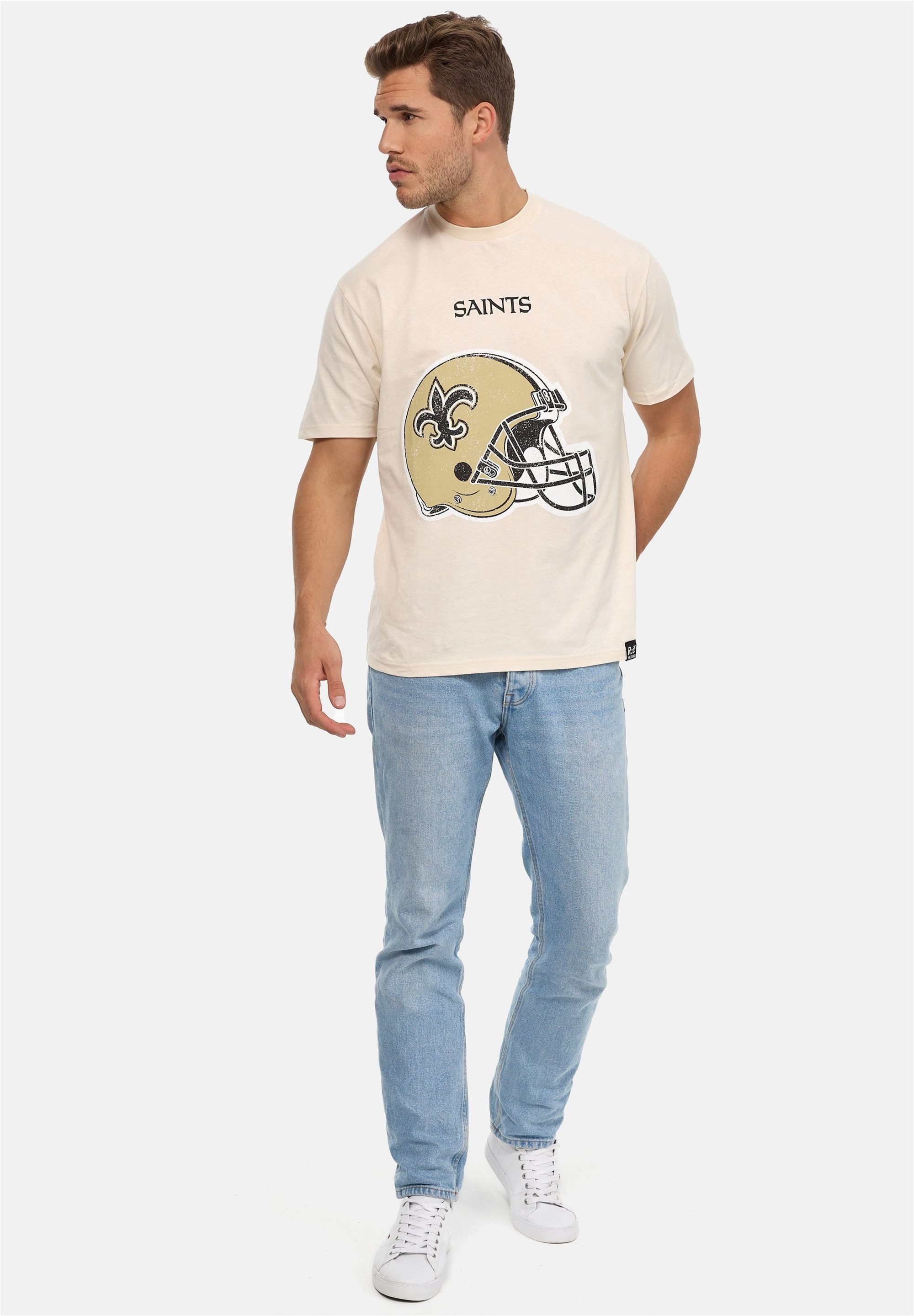 Recovered T-Shirt NFL Saints Helmet Relaxed (1-tlg) für alle Fans der New Orleans Saints