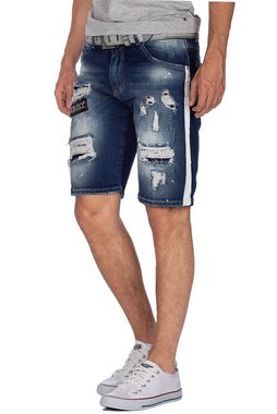 Cipo & Baxx Jeansshorts Kurze Hose BA-CK190 (1-tlg) Destroyed Effekte mit Patches