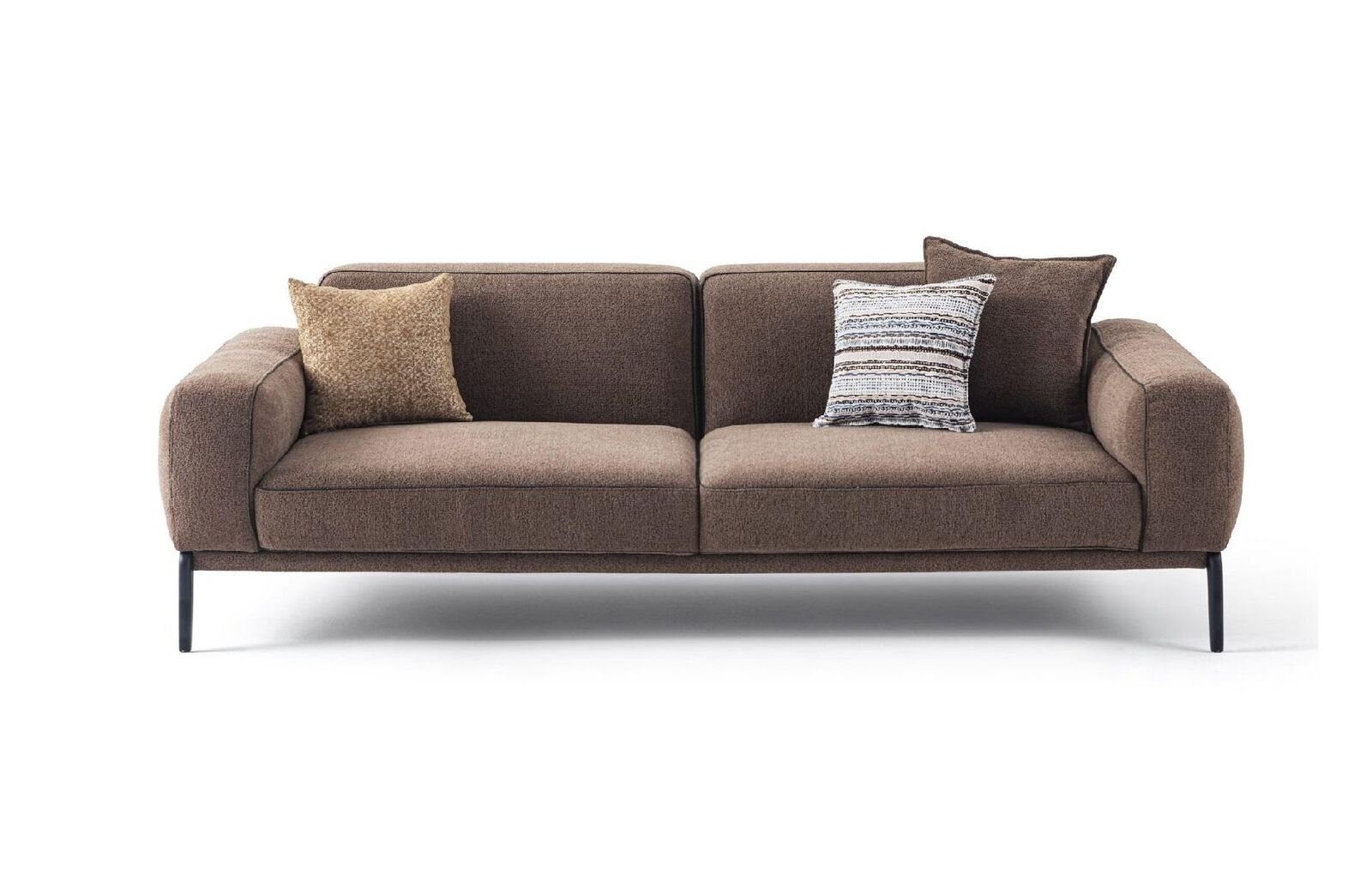 3 Made Sofa JVmoebel in Teile, Stoff Stoffsofa Modern, Europa Couch Sofa Sitzer Dreisitzer Braun 1