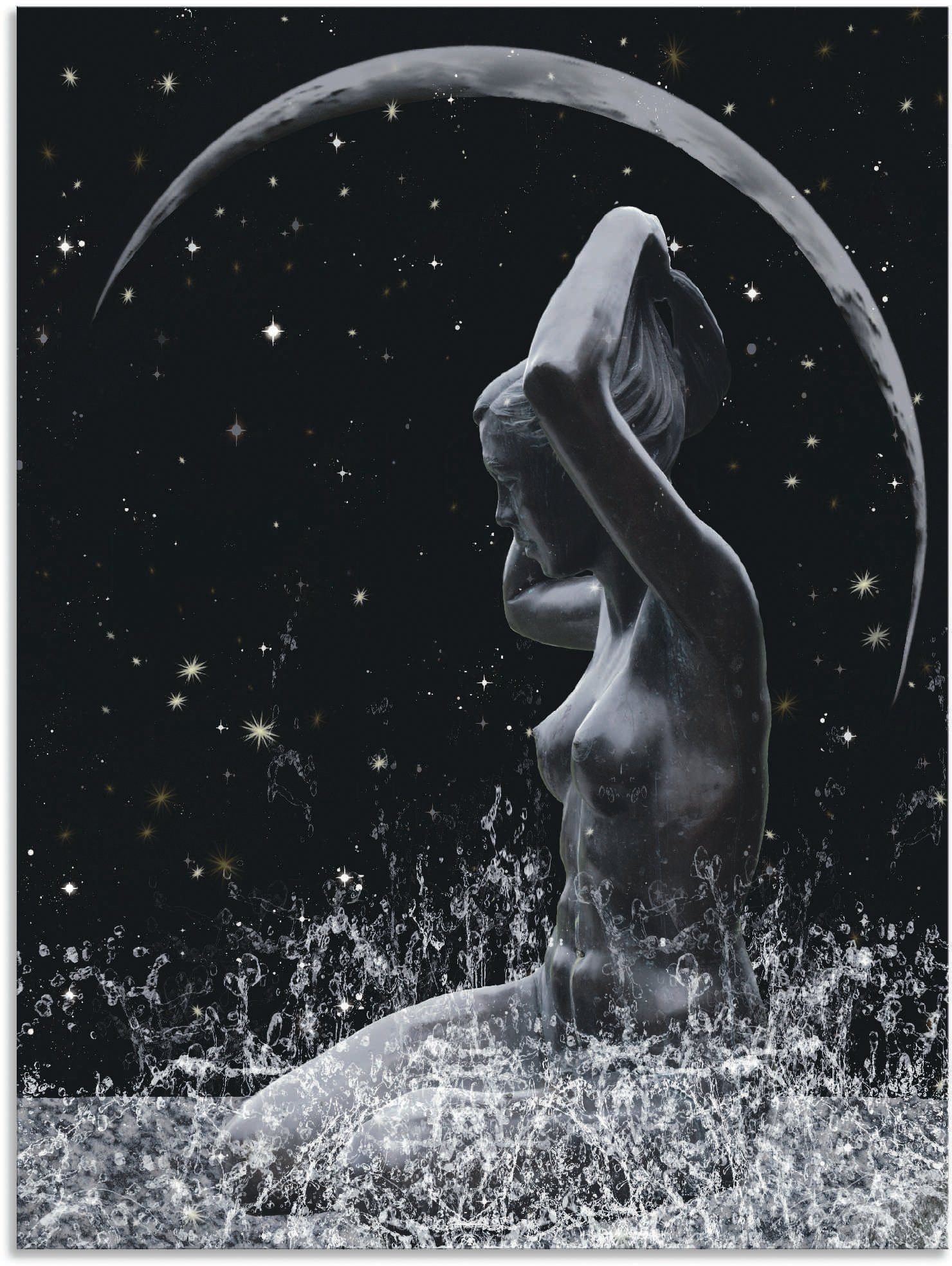 Größen oder Alubild, St), Wandaufkleber versch. in Silbermond, Unterm Leinwandbild, als Erotische (1 Bilder Poster Wandbild Artland