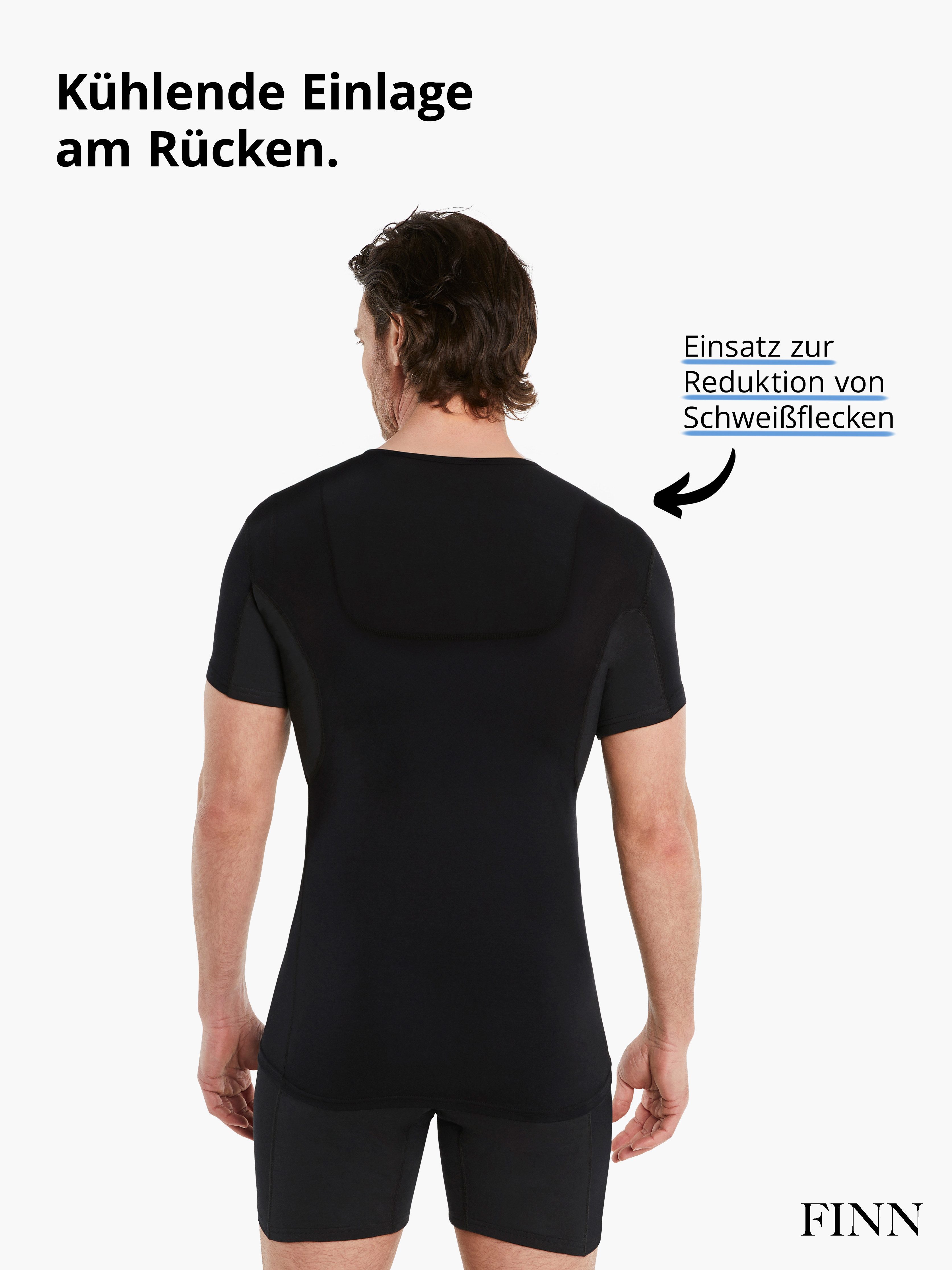 FINN Design Unterhemd Anti-Schweiß Shirt Herren mit Einlage am Rücken und Achselpads Schutz vor Schweißflecken und Schweißgeruch – Bild 3 von 5