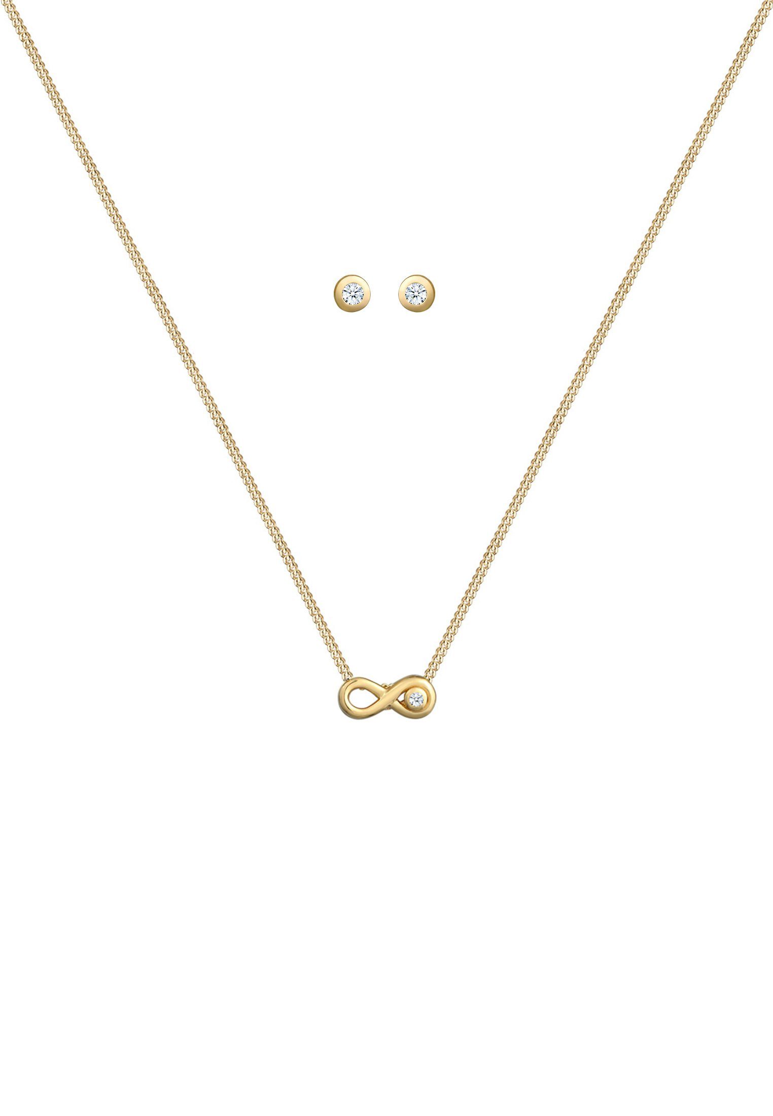 Elli DIAMONDS Schmuckset Infinity Diamant Weiß günstig online kaufen