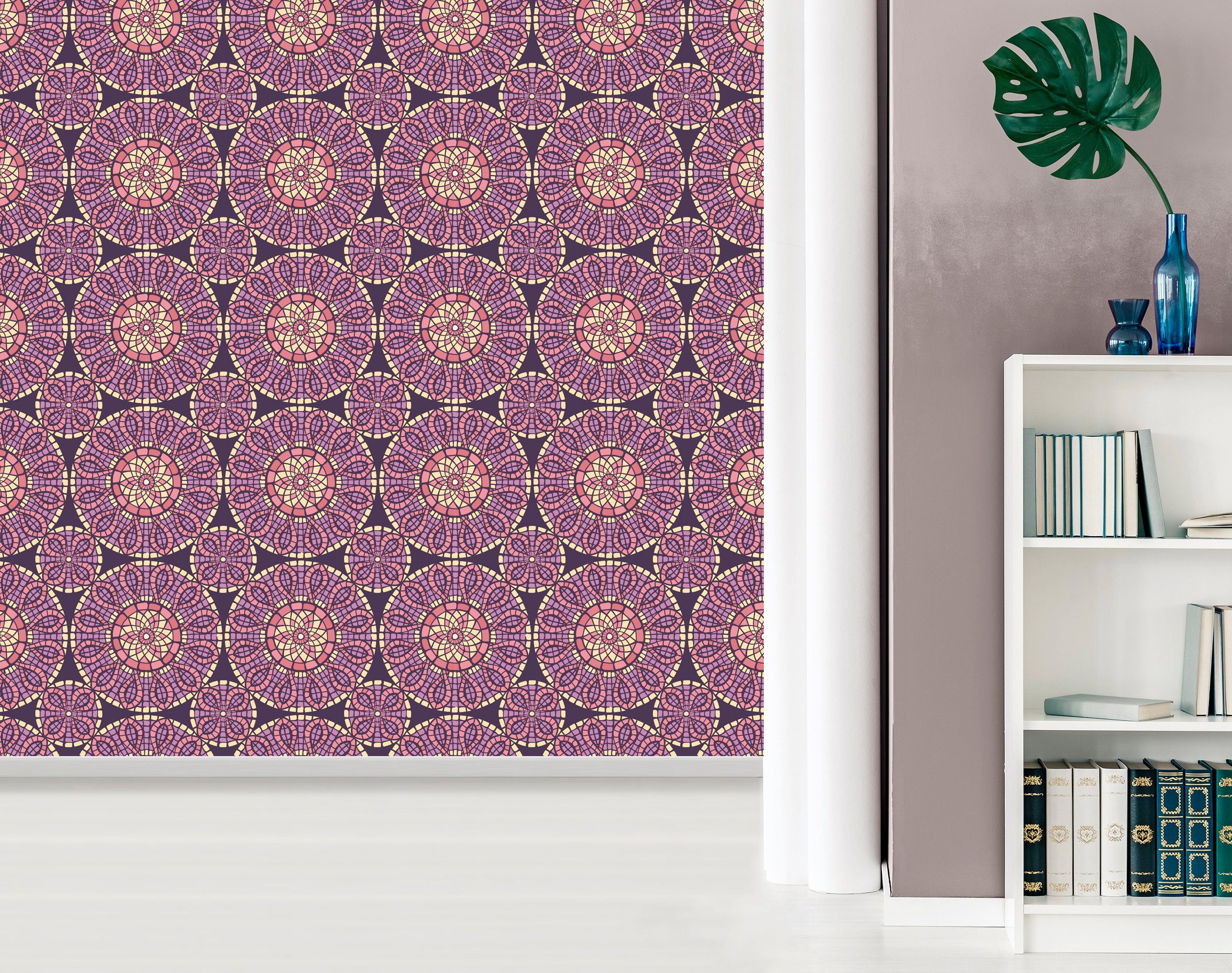 queence Vinyltapete Freda, glatt, Antikoptik, Barock, Kunst, bedruckt, 90x250cm, selbstklebend, kinderleichte Anbringung, Sticker