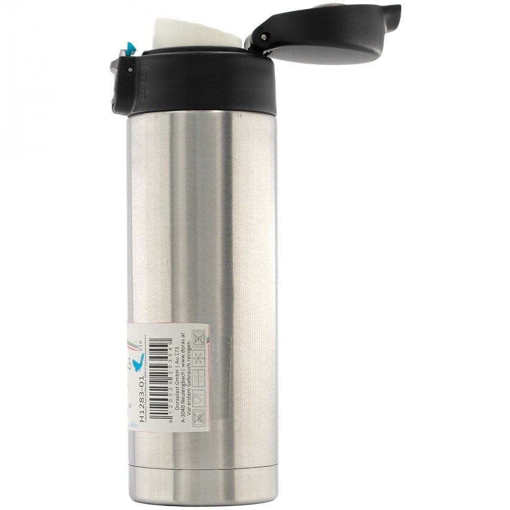 Dora's Coffee-to-go-Becher Edelstahl Thermobecher 360ml Einhandverschluss