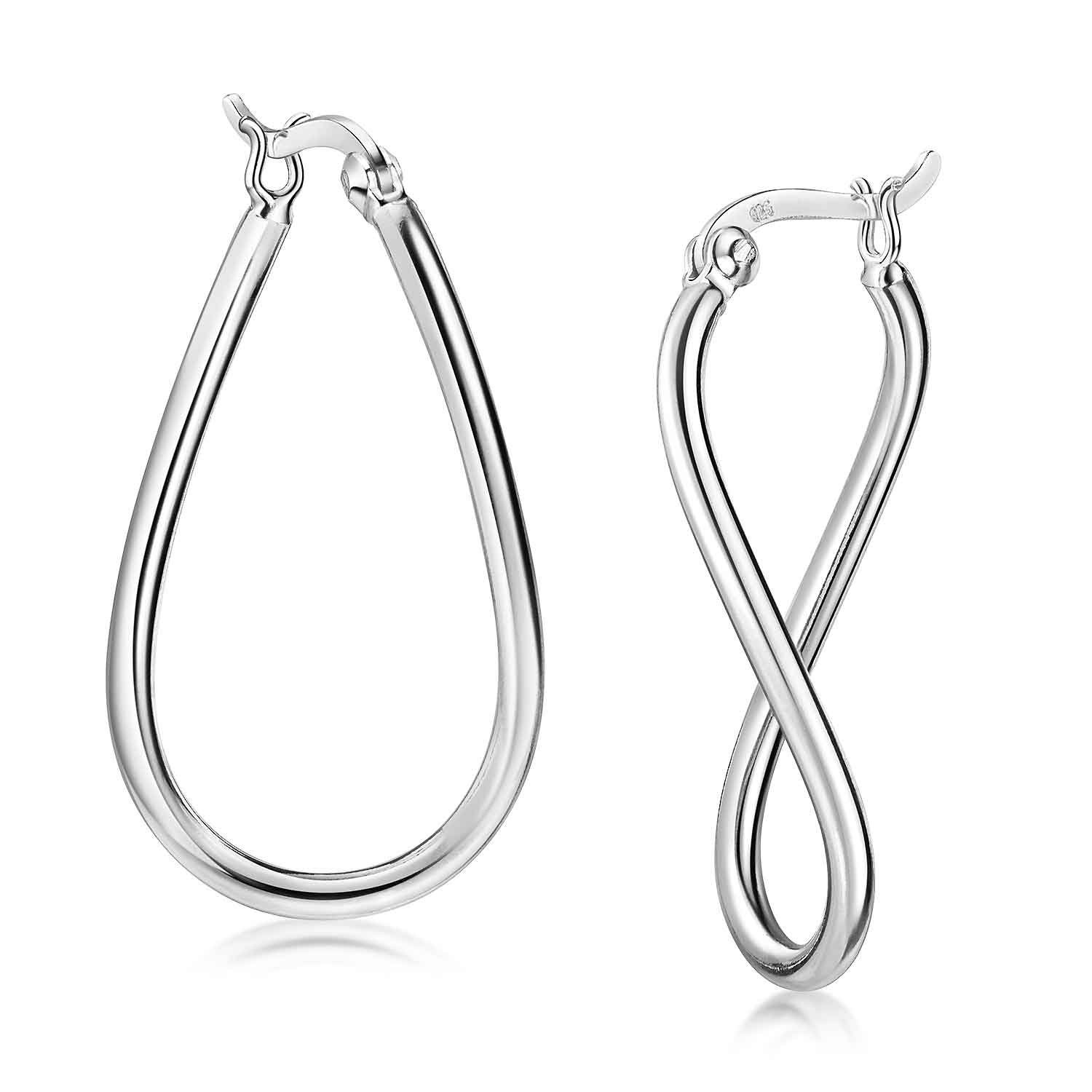 Materia Paar Creolen Damen Silber Creolen Geschwungen SO-71, 925 Sterling S günstig online kaufen