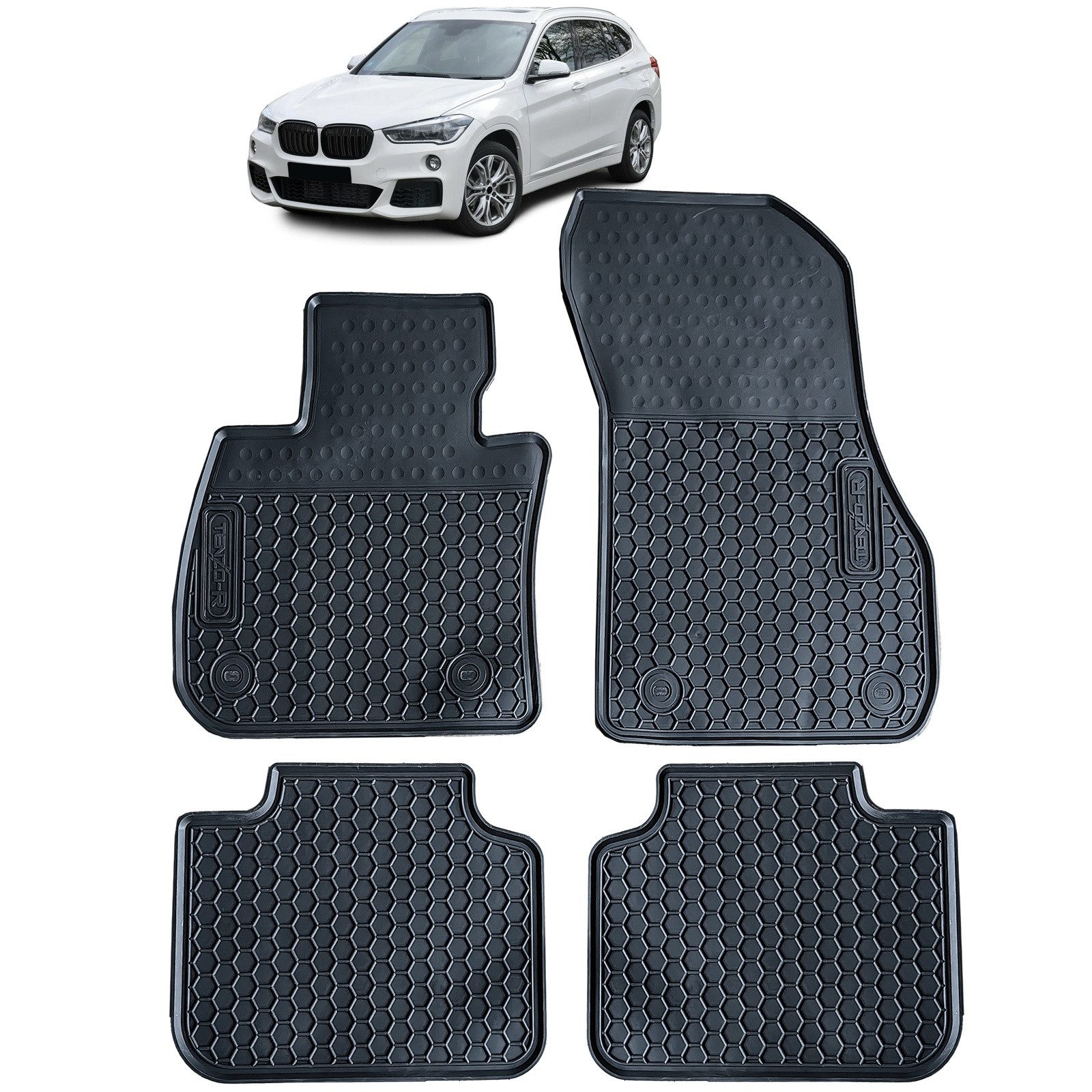 Passform-Fußmatten Auto Gummi Fußmatten Schwarz Premium Set für BMW X1 F48 15-22