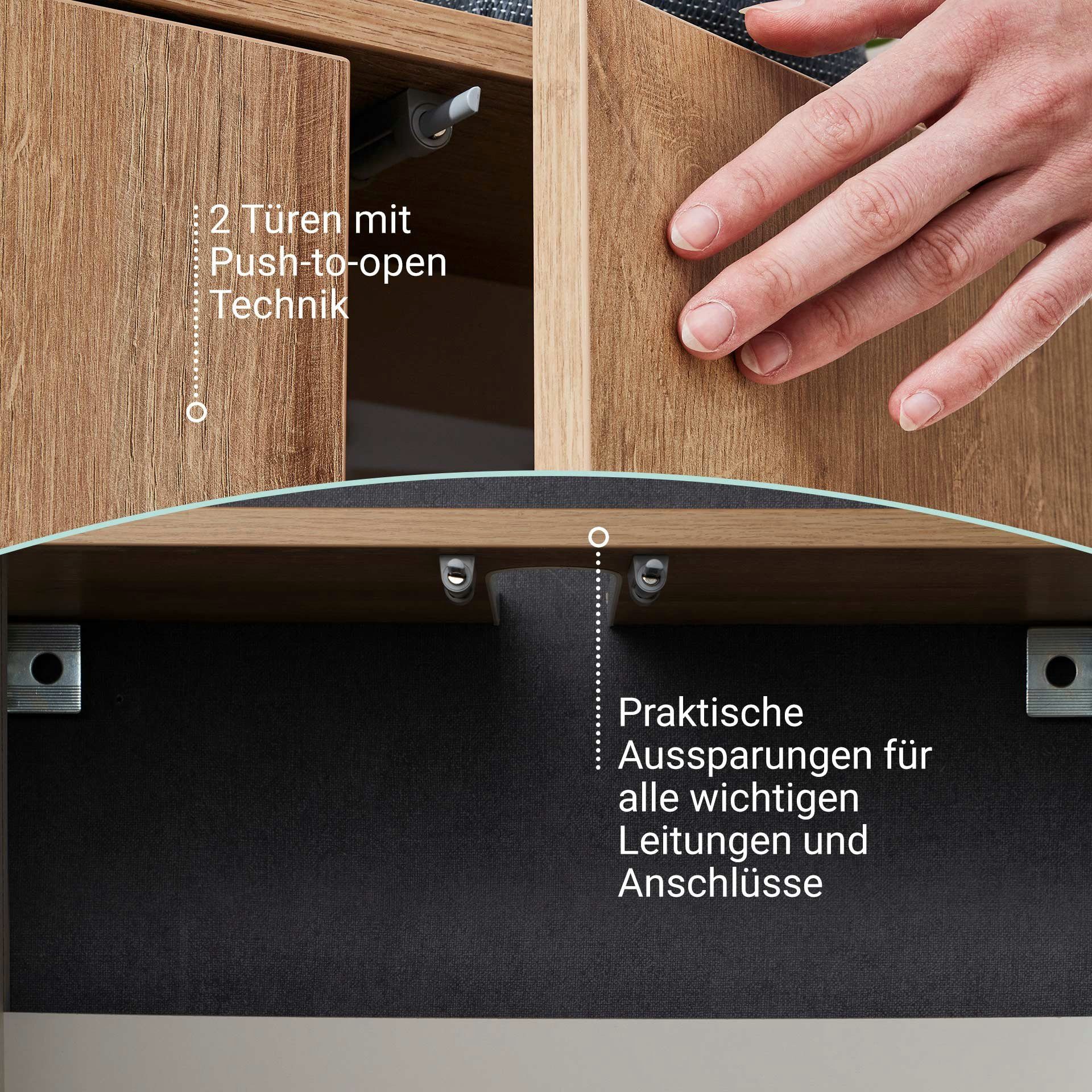FACKELMANN Badmöbel-Set Finn Badmöbel Set 2-teilig 60 cm breit, hell braun