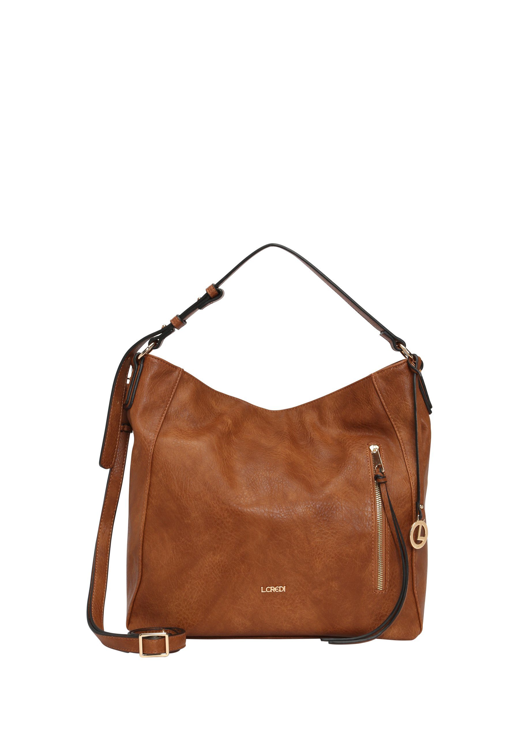 L. CREDI Handtasche COGNAC