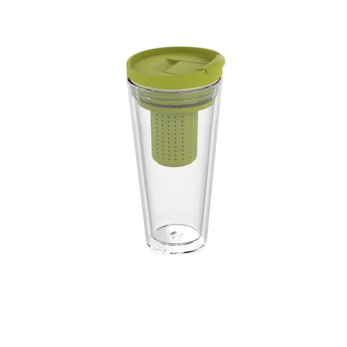 elasto Thermobecher mit Teesieb Isolierbecher 350 ml Teebecher Made in Germany, Teebecher-to-go, BPA-frei, Recyceld, Heißgetränke, Infuser, Modern