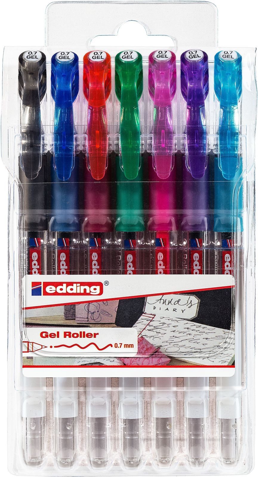edding Gelroller Gelroller edding 2185 0,7mm sortiert 7er-Set Standard-Farben